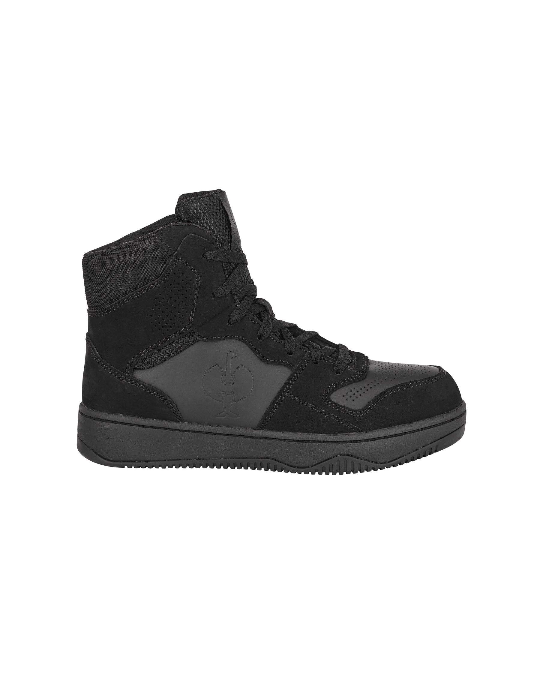 STRAUSS Eindhoven 6-inch Steel Toe Work Boot in Black, side profile view