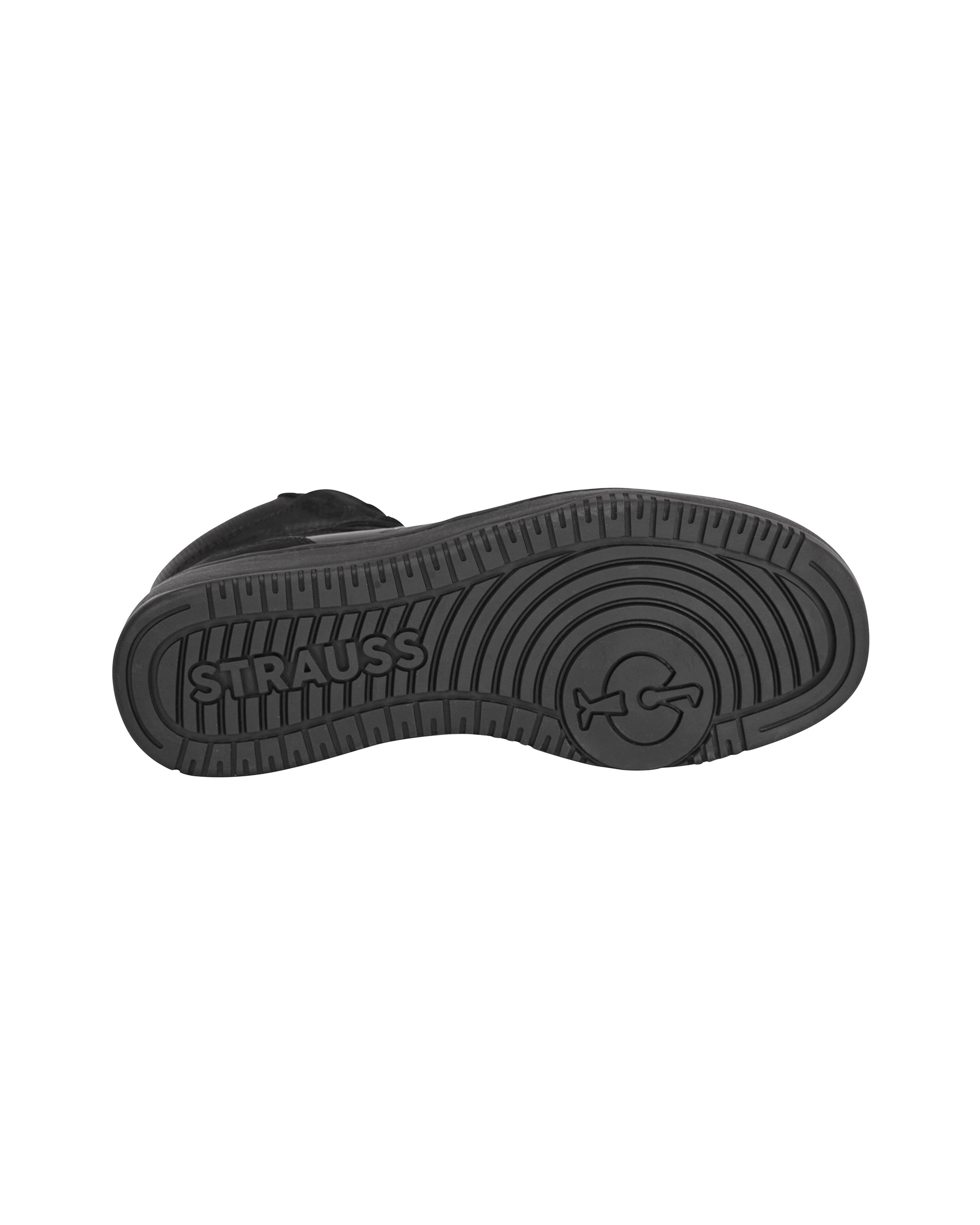 Outsole tread view of the STRAUSS Eindhoven 6-inch Steel Toe Work Boot in Black