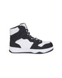 STRAUSS Eindhoven 6-inch Steel Toe Work Boot in Black and White, side profile view