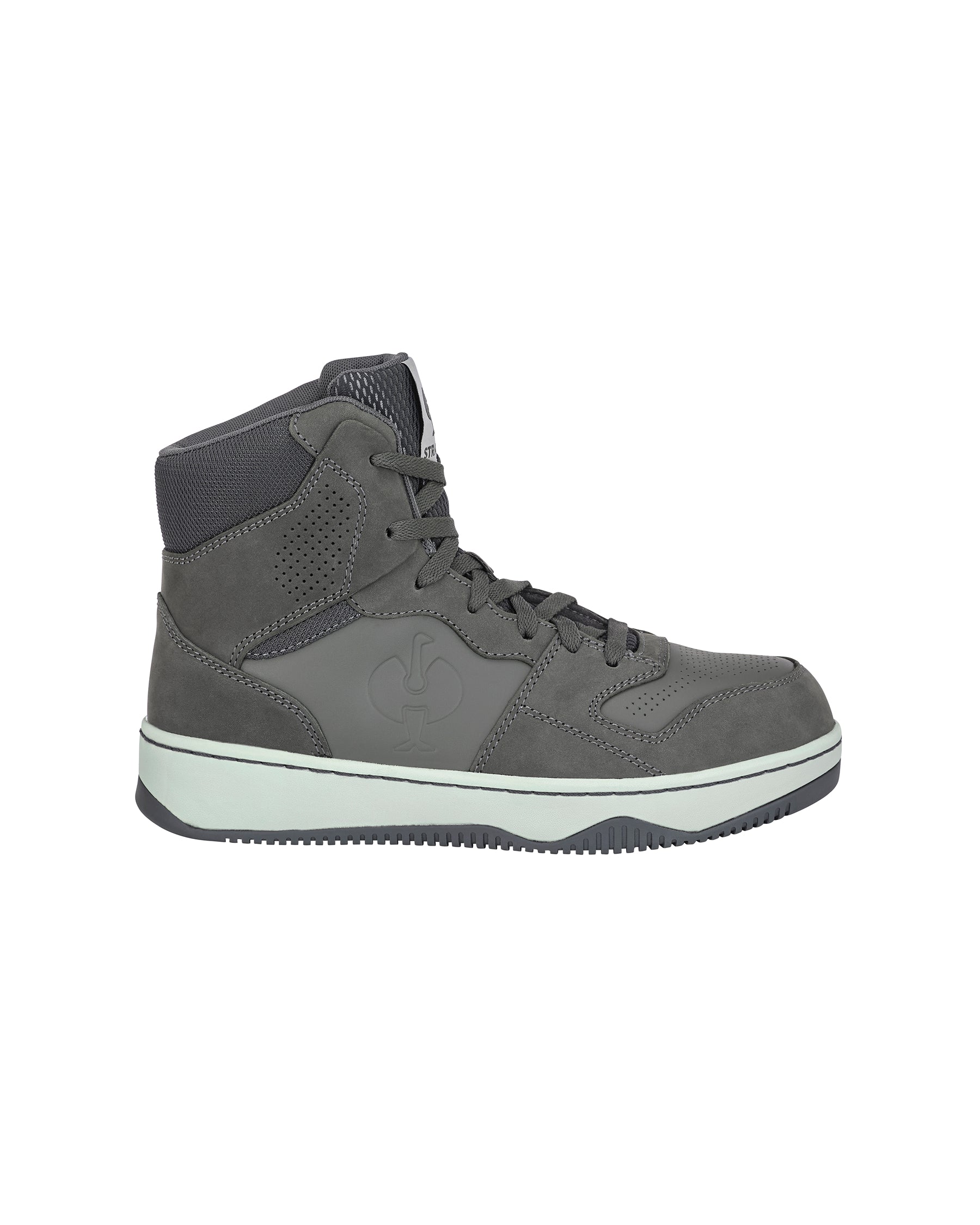 STRAUSS Eindhoven 6-inch Steel Toe Work Boot in Carbon gray, side profile view