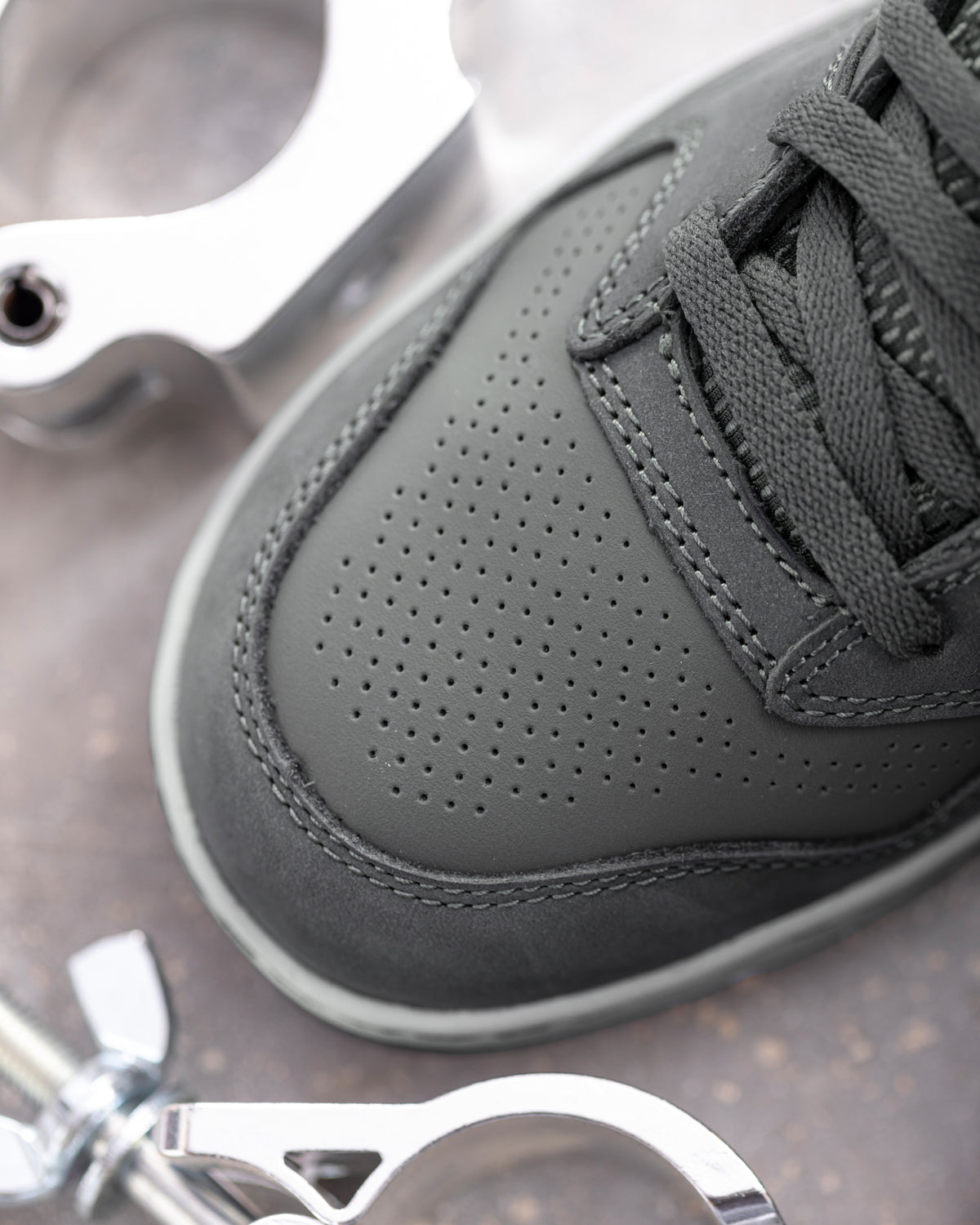Close-up of the Eindhoven 6-inch Steel Toe Work Boot steel toe area