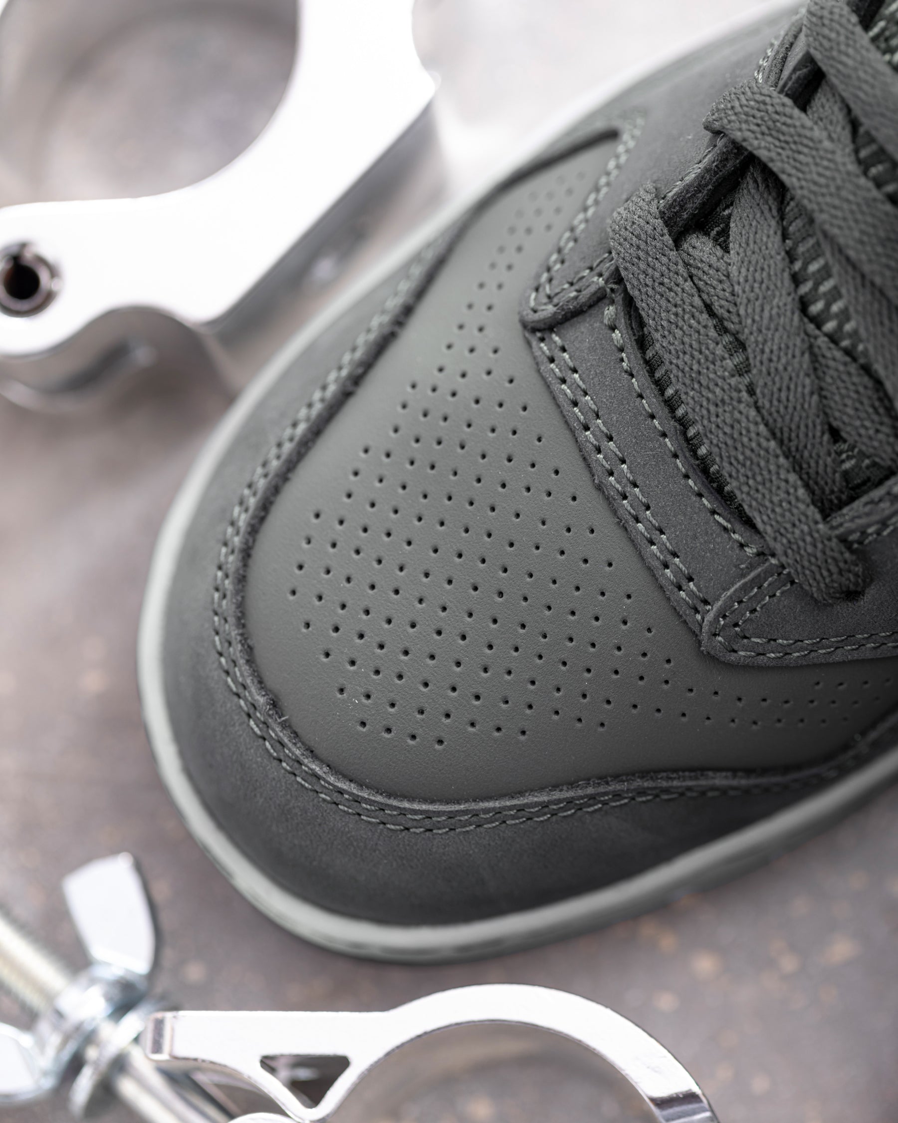 Close-up of the Eindhoven 6-inch Steel Toe Work Boot steel toe area