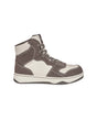 STRAUSS Eindhoven 6-inch Steel Toe Work Boot in Stone gray and Cream, side profile view