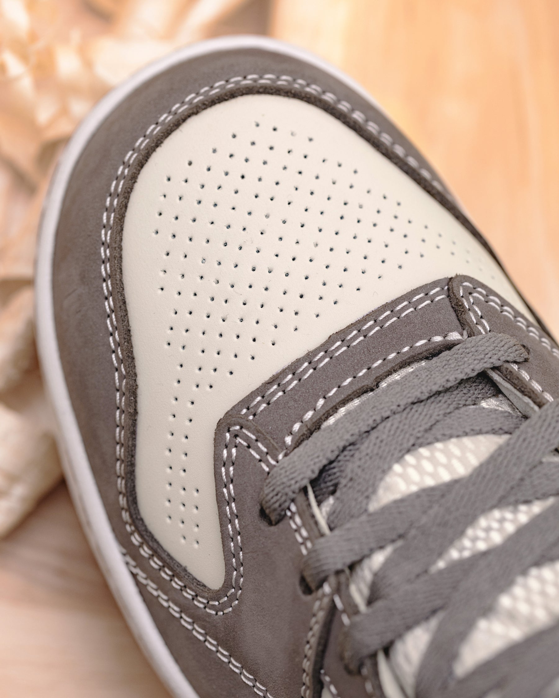 Close-up of the Eindhoven 6-inch Steel Toe Work Boot steel toe area