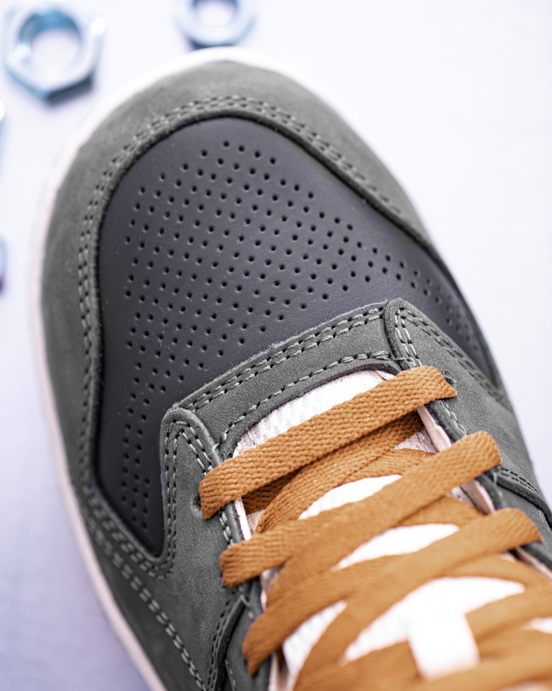 Close-up of the Eindhoven 6-inch Steel Toe Work Boot steel toe area