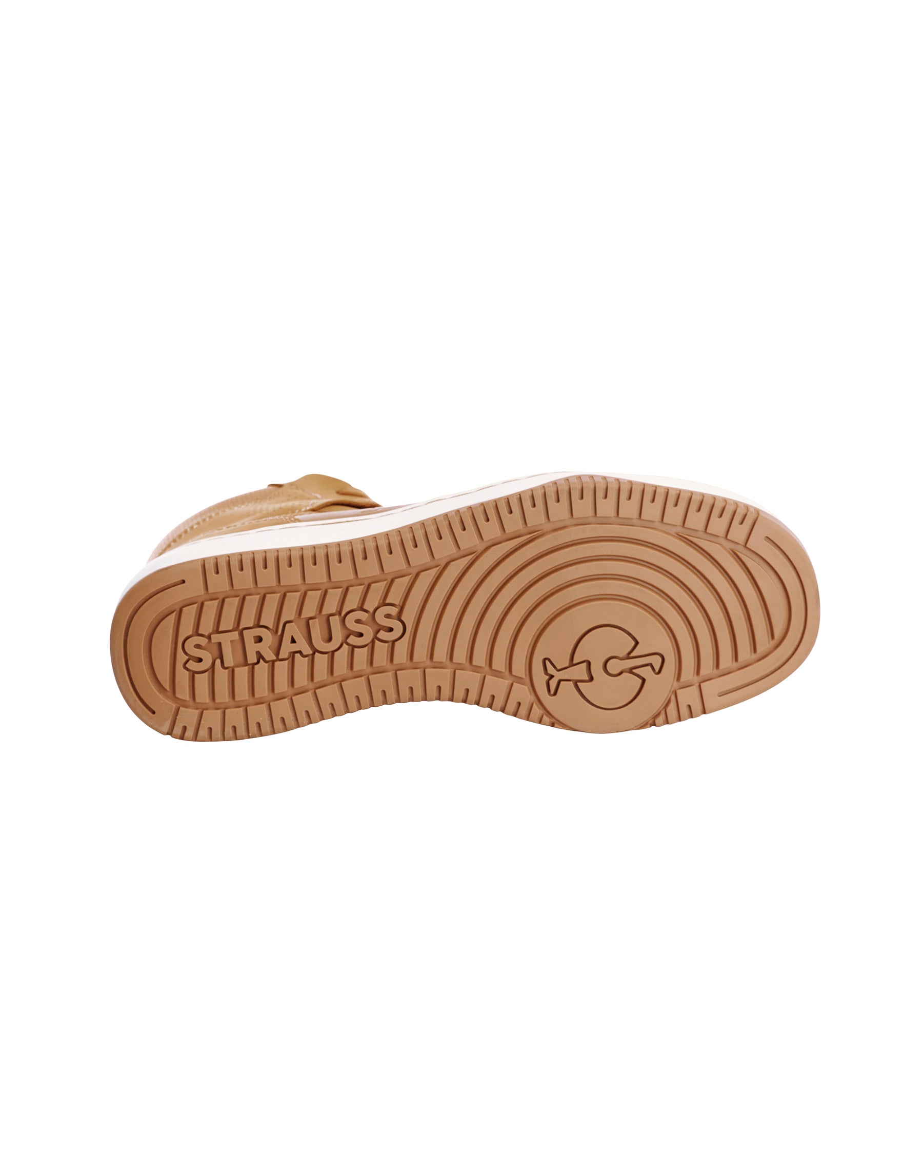 Outsole tread view of the STRAUSS Eindhoven 6-inch Steel Toe Work Boot in Almond brown