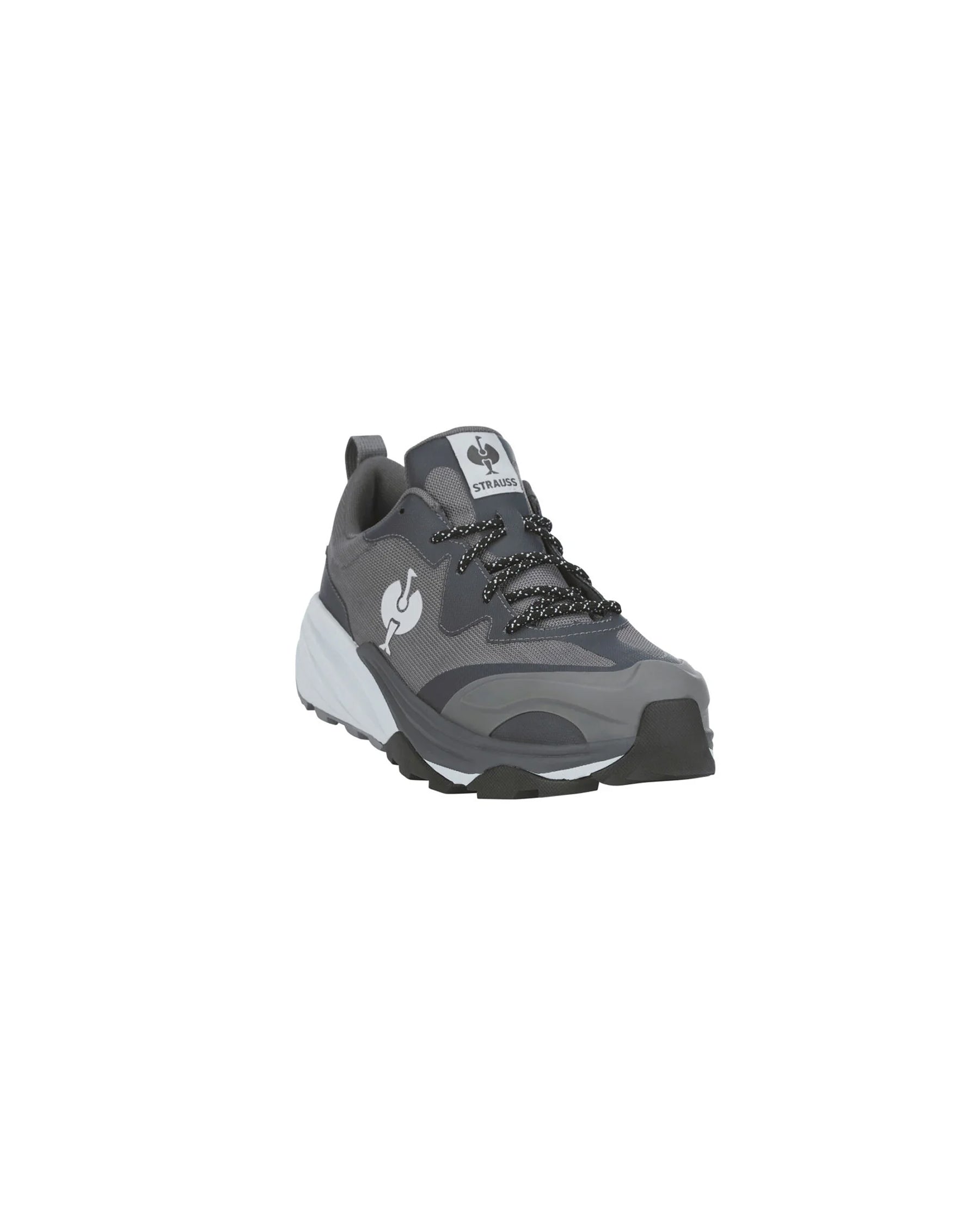 STRAUSS Harlem Composite Toe Work Shoe in Basalt gray, front three-quarter view