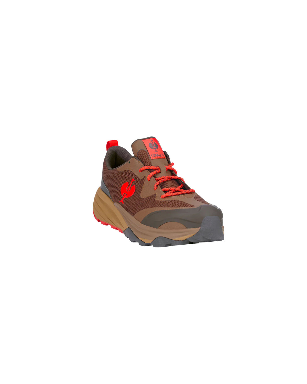 STRAUSS Harlem Composite Toe Work Shoe in Desert brown, front three-quarter view