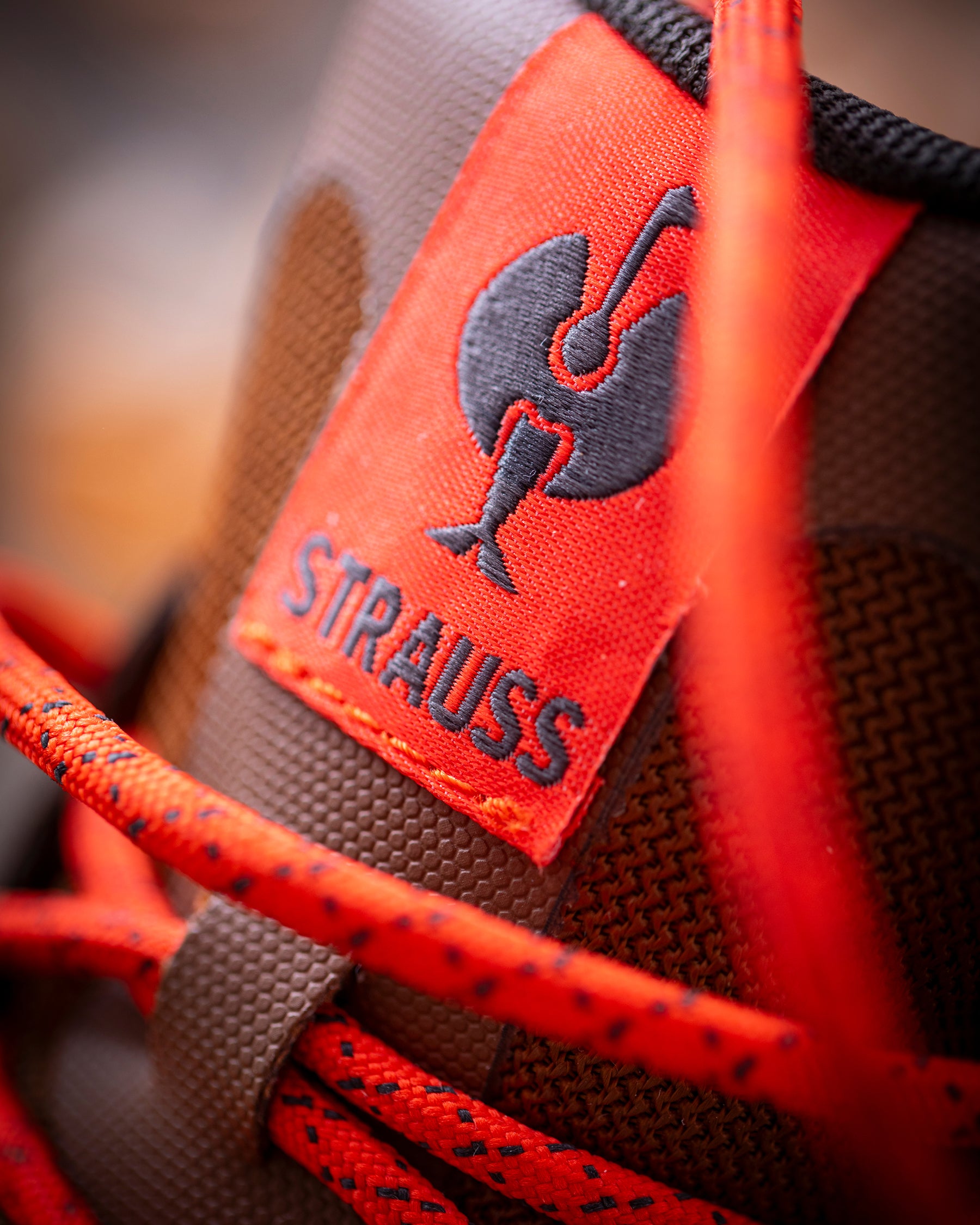 STRAUSS Harlem Composite Toe Work Shoe in Desert brown shown in use on the job