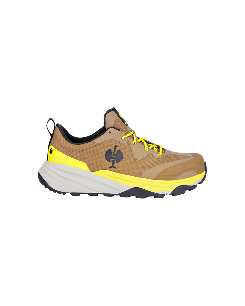 STRAUSS Harlem Composite Toe Work Shoe in Almond brown, side profile view