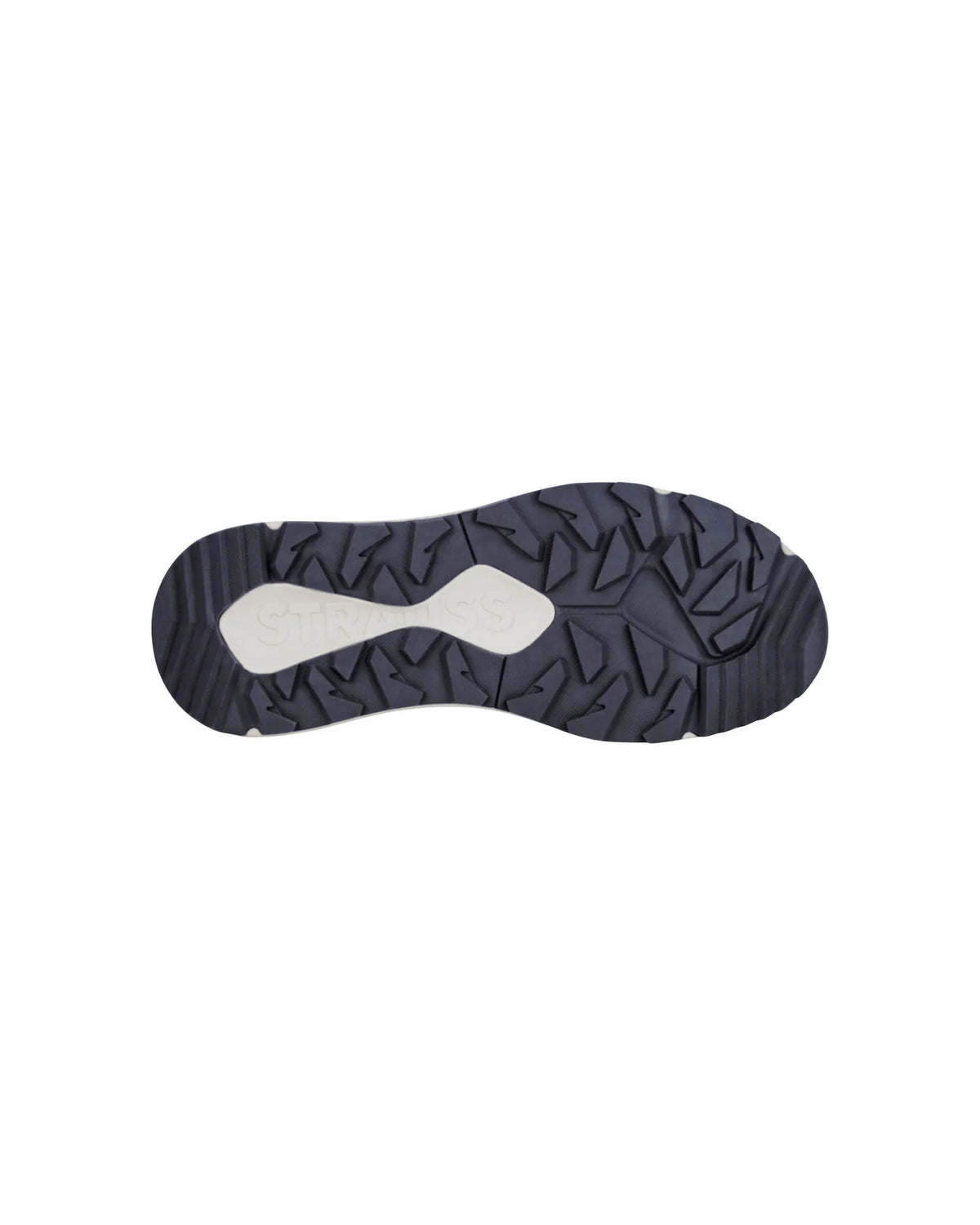 Outsole tread view of the STRAUSS Harlem Composite Toe Work Shoe in Almond brown