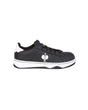 STRAUSS Philly Steel Toe Work Shoe in Black and White, side profile view