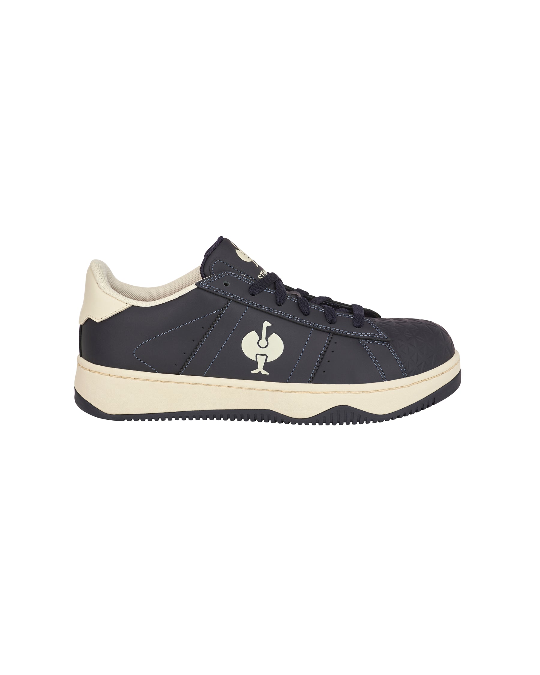 STRAUSS Philly Steel Toe Work Shoe in Nero blue, side profile view