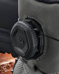 Close-up of the Carbon gray Woodside 6-inch Steel Toe Work Boot upper