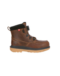STRAUSS Woodside 6-inch Steel Toe Work Boot in Desert brown, side profile view