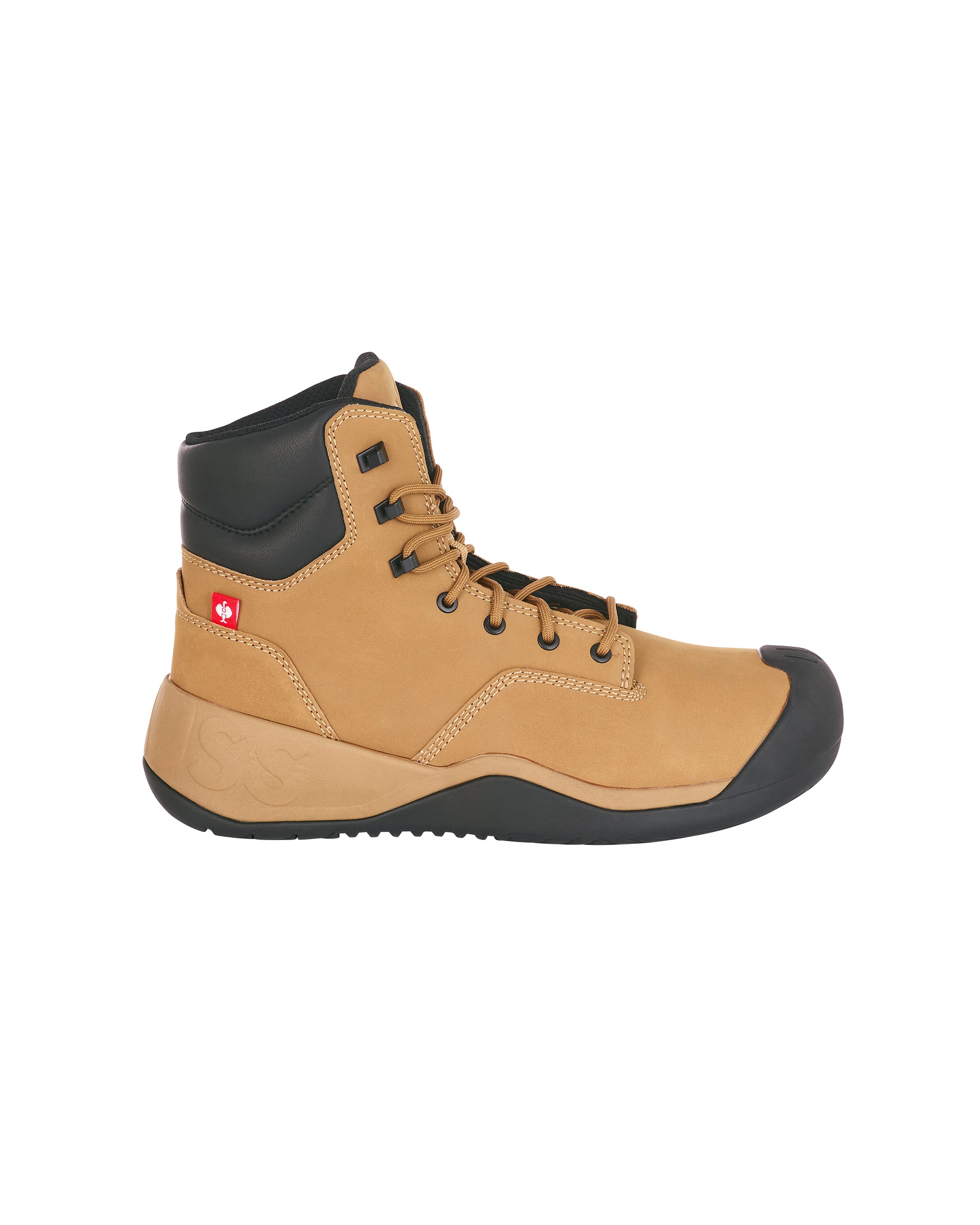 STRAUSS Queenstown 6-inch Steel Toe Work Boot in Almond brown, side profile view
