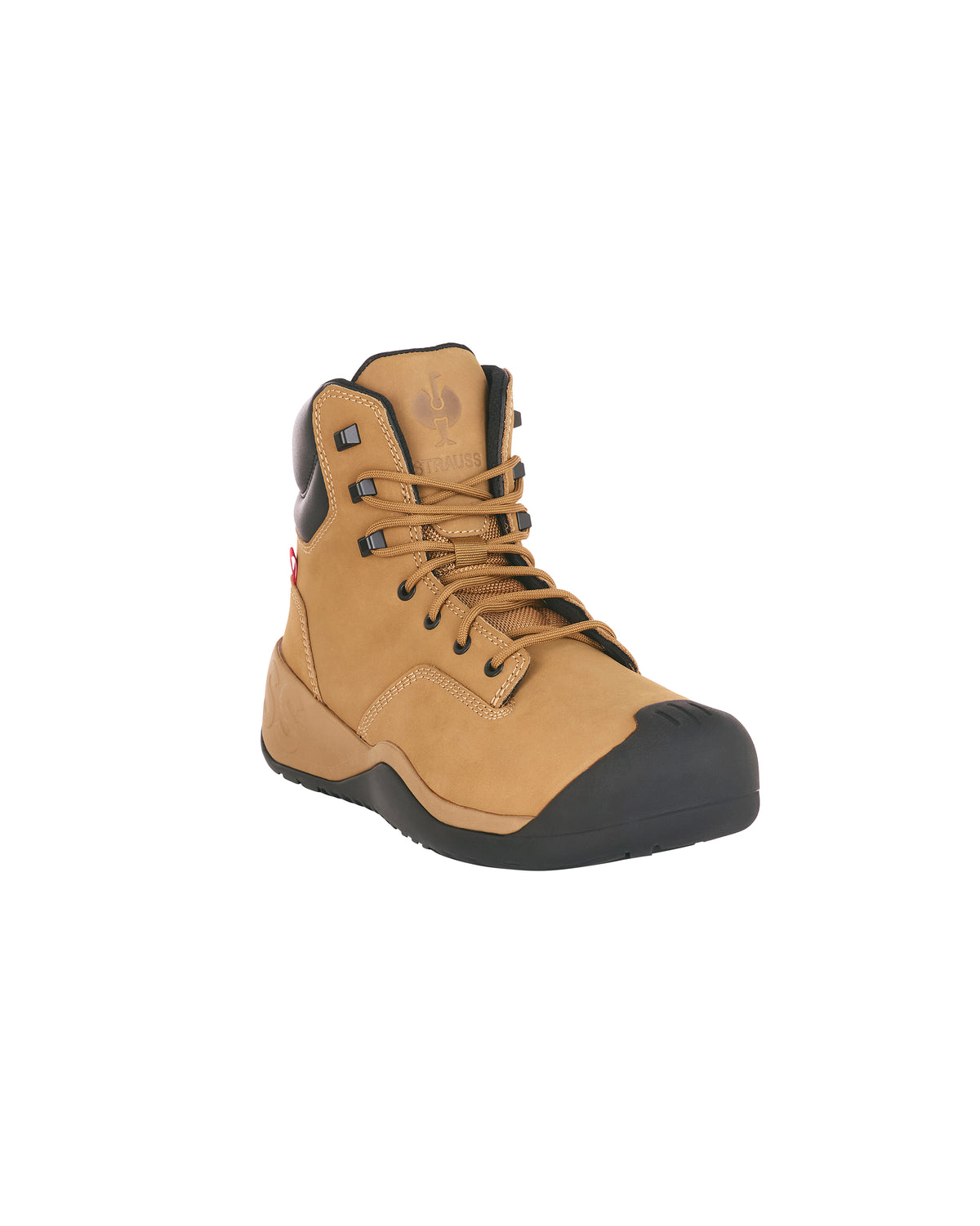 STRAUSS Queenstown 6-inch Steel Toe Work Boot in Almond brown, front three-quarter view