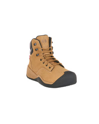 STRAUSS Queenstown 6-inch Steel Toe Work Boot in Almond brown, front three-quarter view