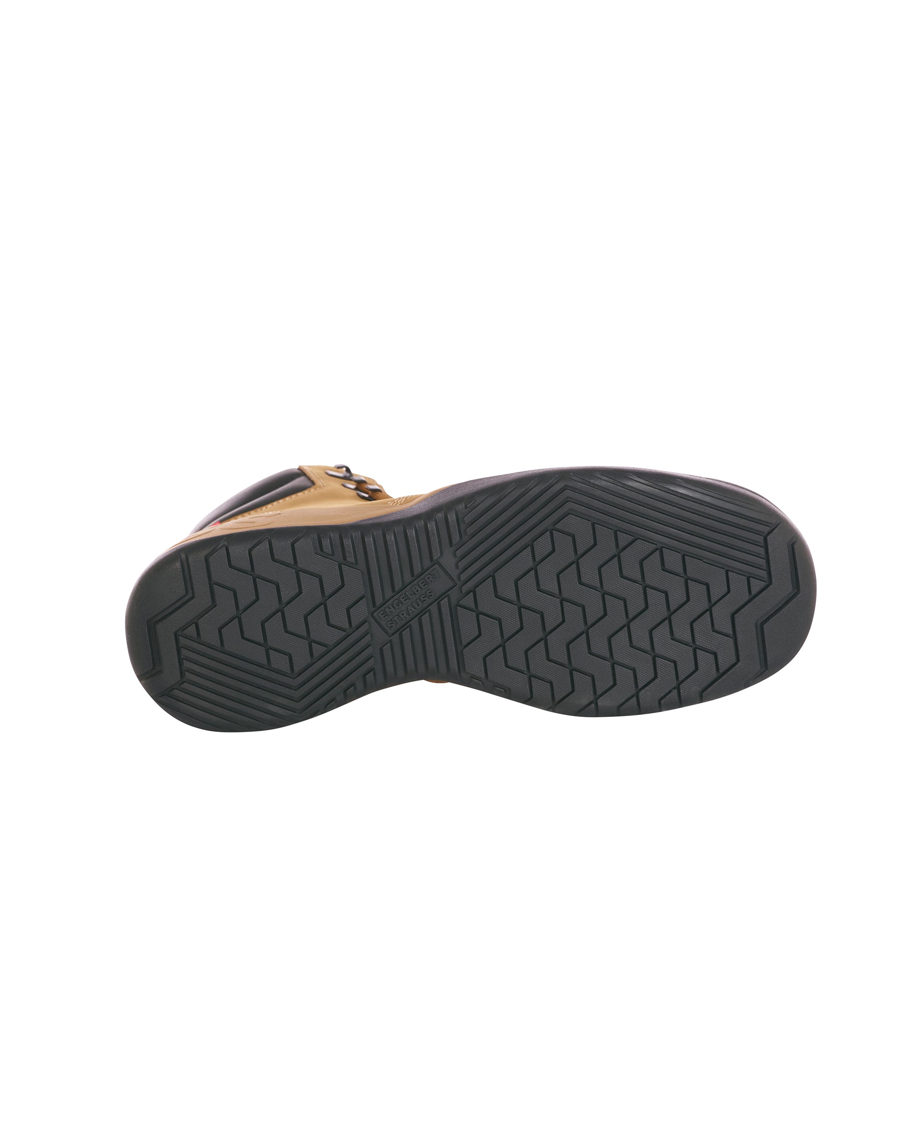 Outsole tread view of the STRAUSS Queenstown 6-inch Steel Toe Work Boot in Almond brown