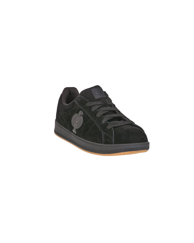 STRAUSS Tampa Steel Toe Work Shoe in Black, front three-quarter view