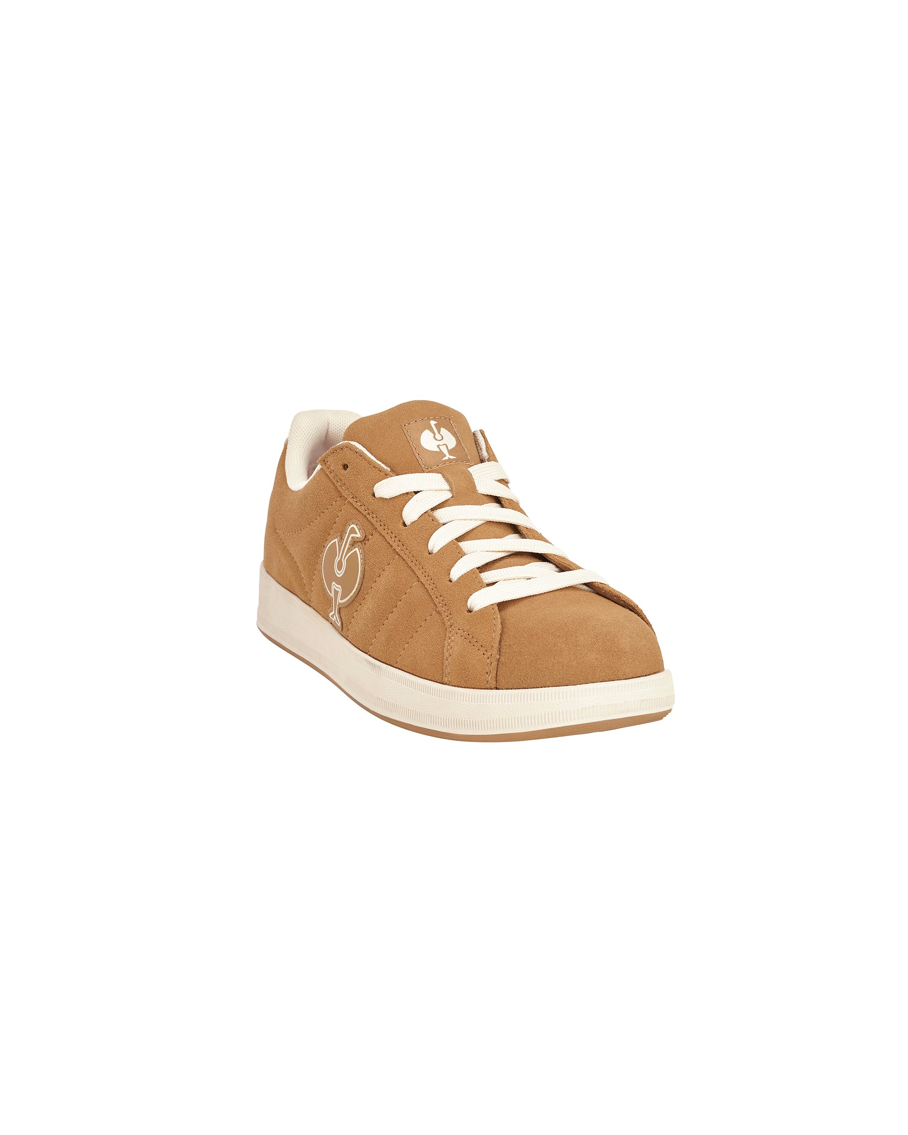 STRAUSS Tampa Steel Toe Work Shoe in Almond brown, front three-quarter view