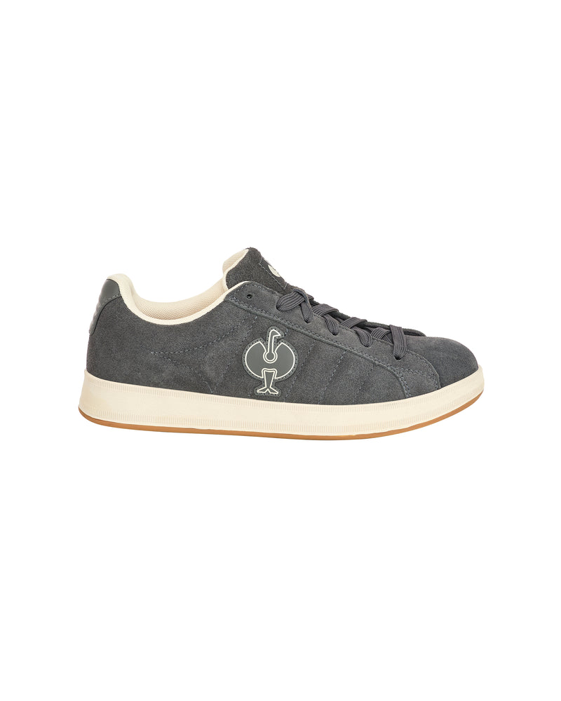 STRAUSS Tampa Steel Toe Work Shoe in Carbon gray, side profile view