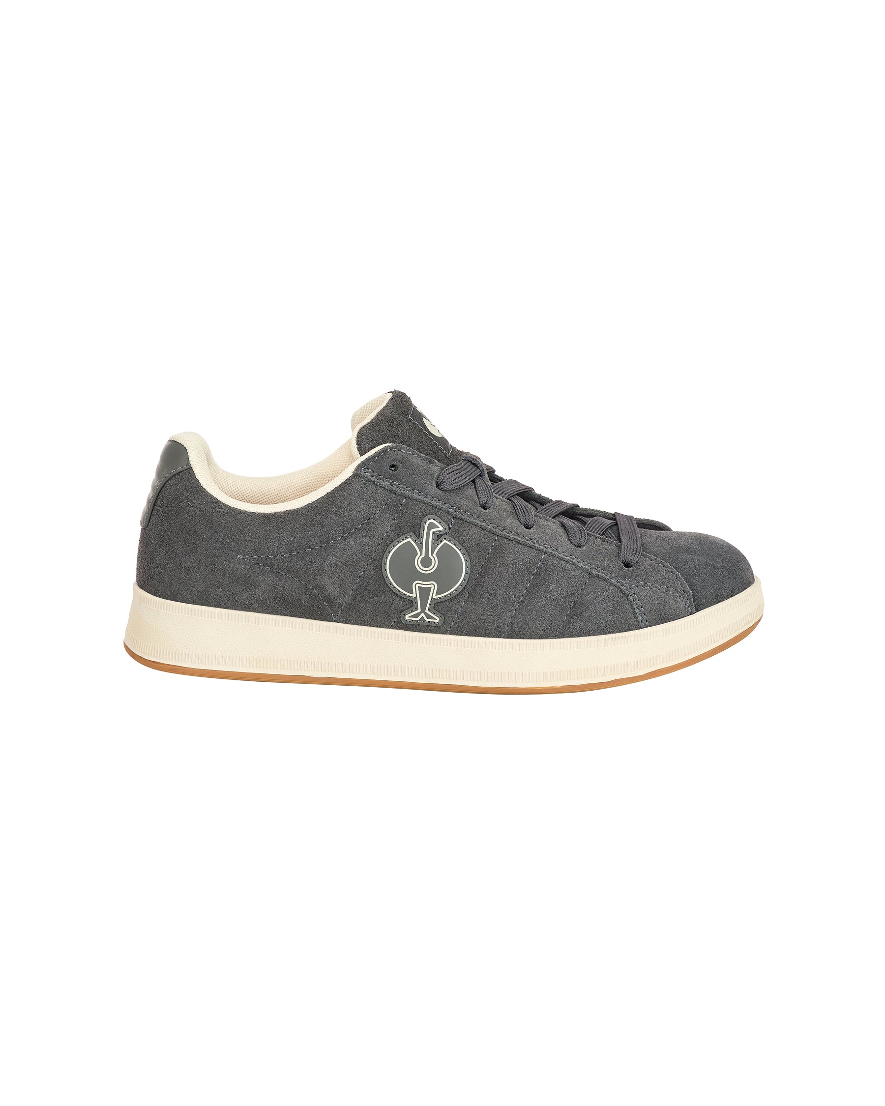 STRAUSS Tampa Steel Toe Work Shoe in Carbon gray, side profile view