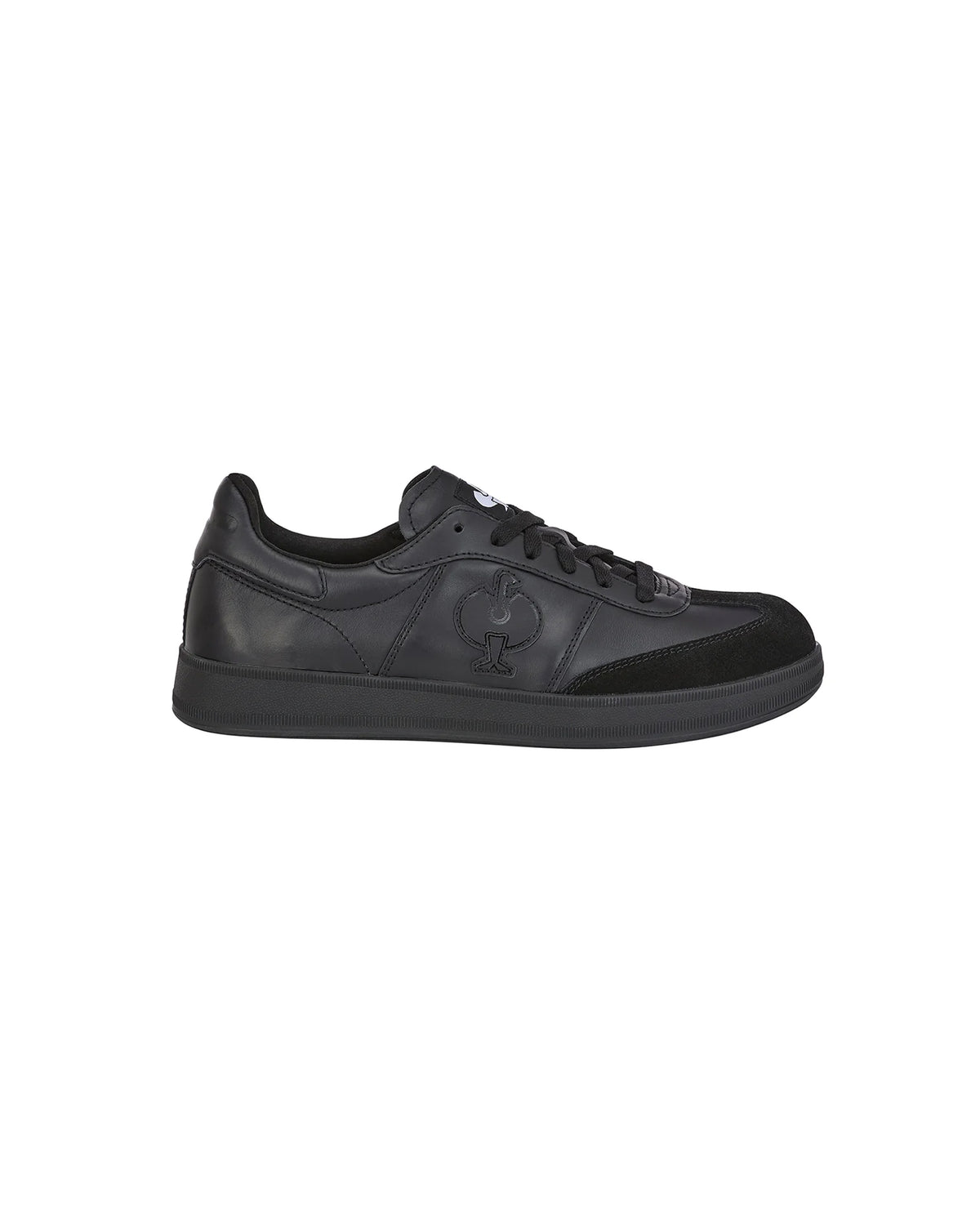 STRAUSS Brooklyn Steel Toe Work Shoe in Black, side profile view