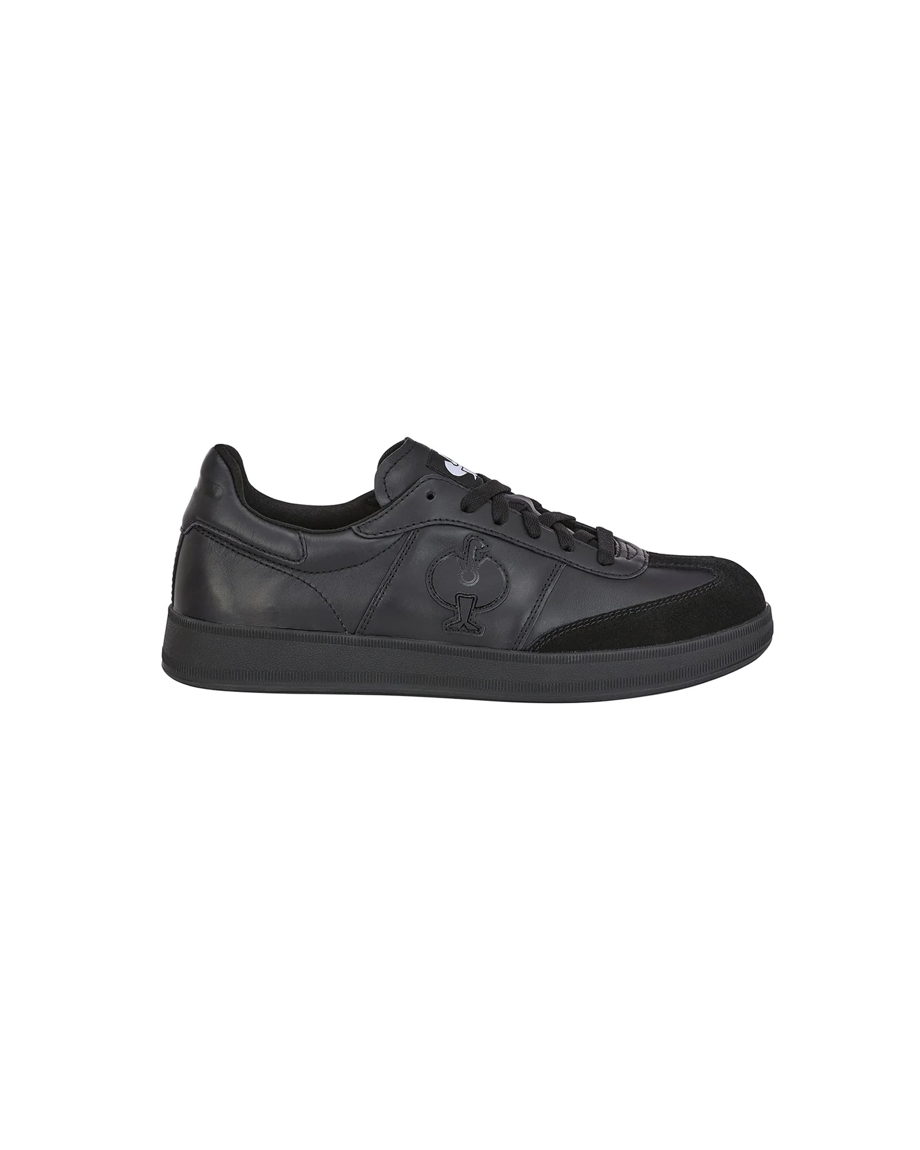 STRAUSS Brooklyn Steel Toe Work Shoe in Black, side profile view