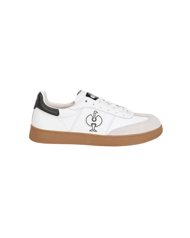 STRAUSS Brooklyn Steel Toe Work Shoe in White, side profile view