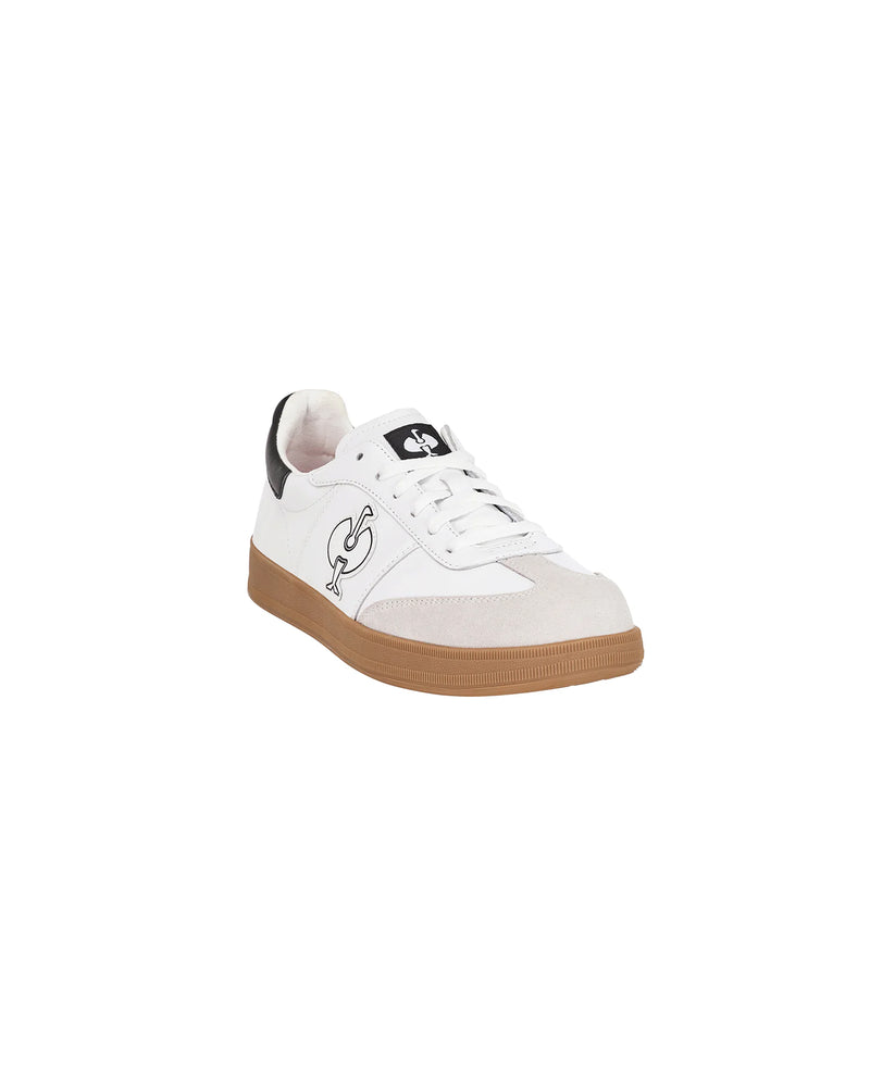 STRAUSS Brooklyn Steel Toe Work Shoe in White, front three-quarter view