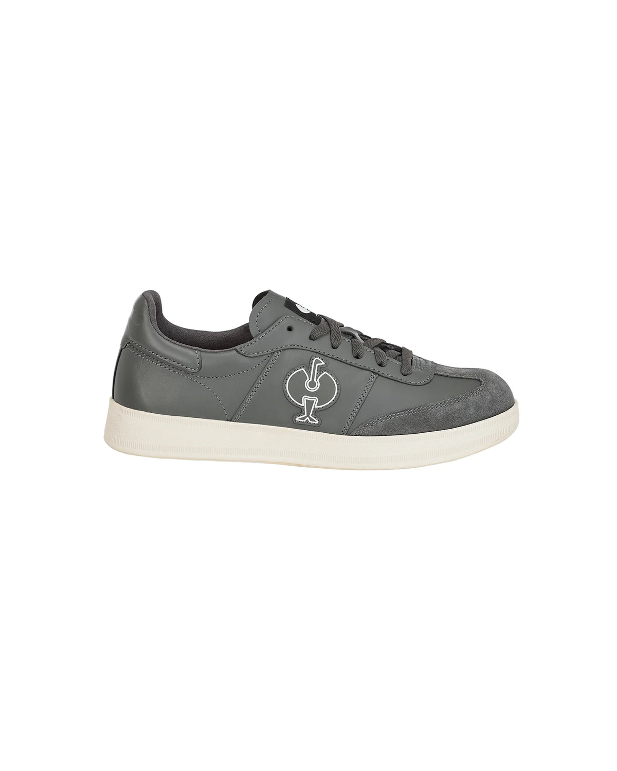 STRAUSS Brooklyn Steel Toe Work Shoe in Carbon gray, side profile view