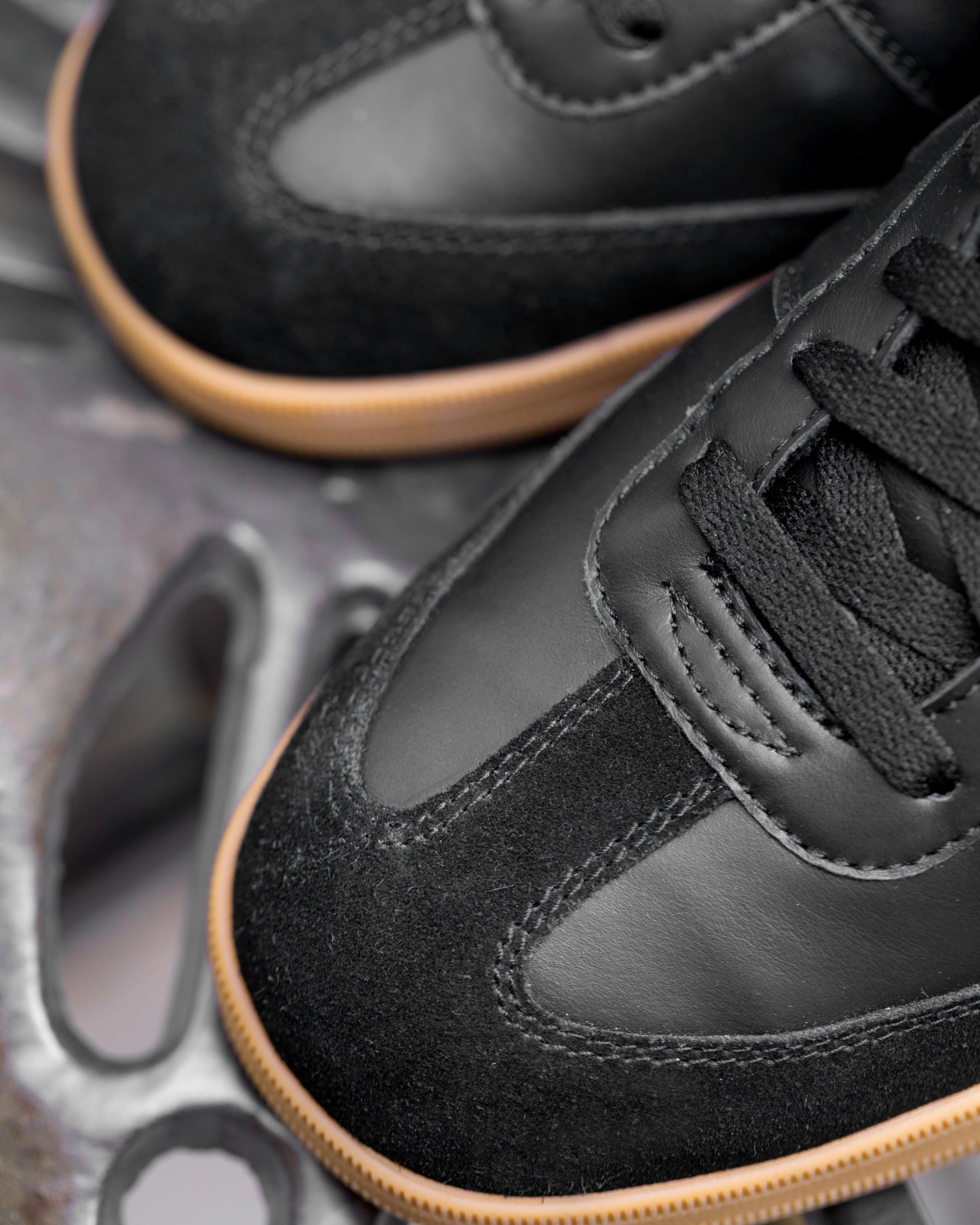 Close-up of the Brooklyn Steel Toe Work Shoe steel toe area