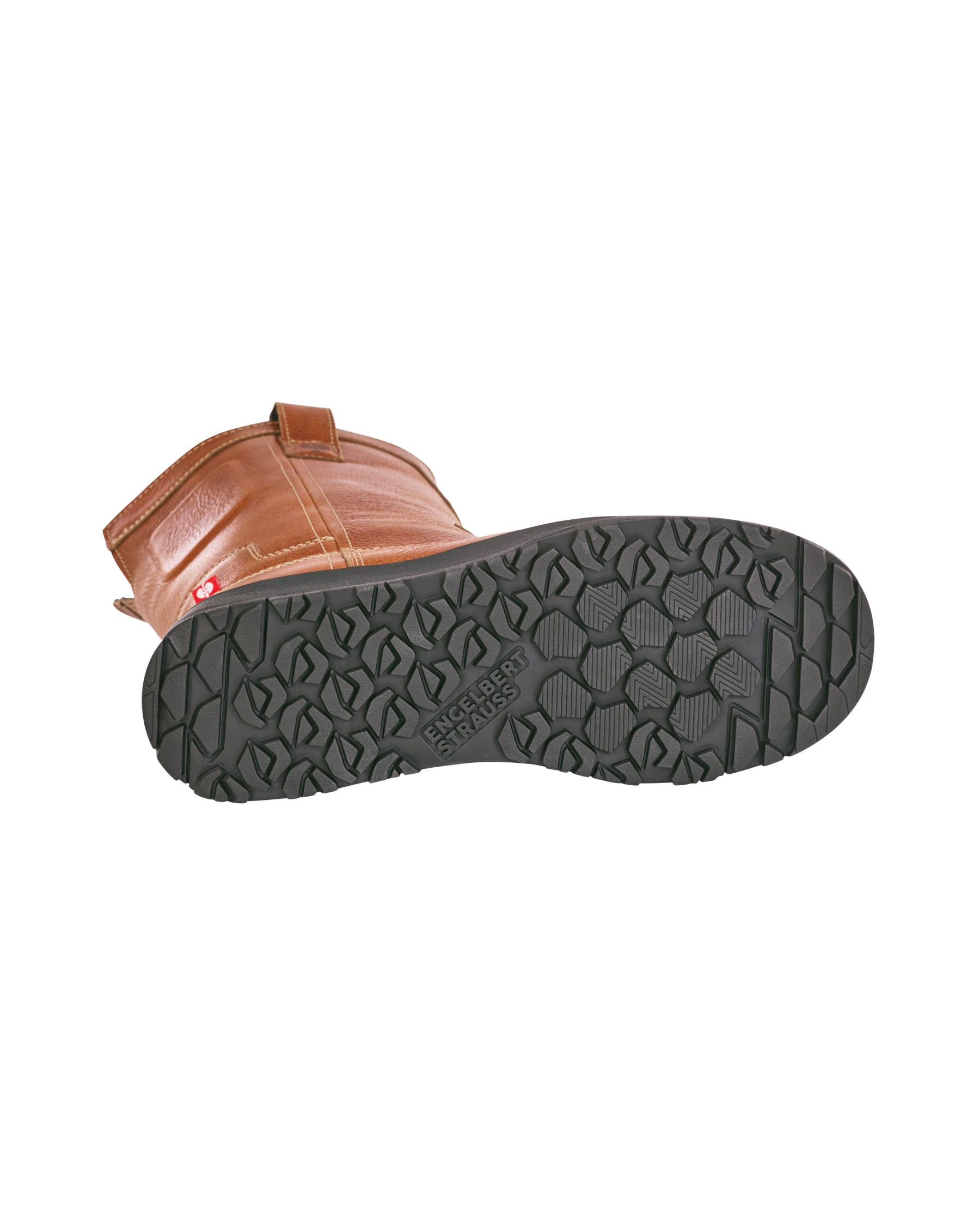 Outsole tread view of the STRAUSS Kingston 11-inch Steel Toe Work Boot in Light brown