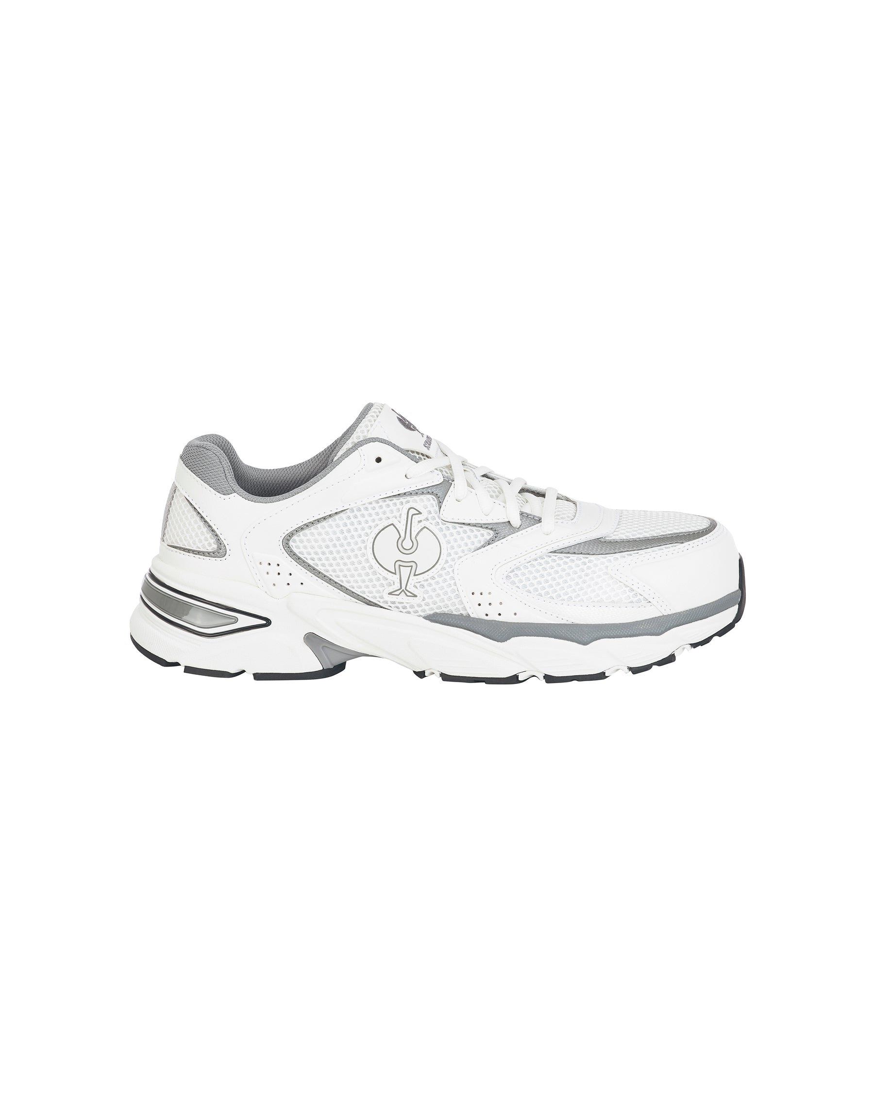STRAUSS St. Louis Composite Toe Work Shoe in White, side profile view