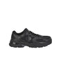 STRAUSS St. Louis Composite Toe Work Shoe in Black, side profile view