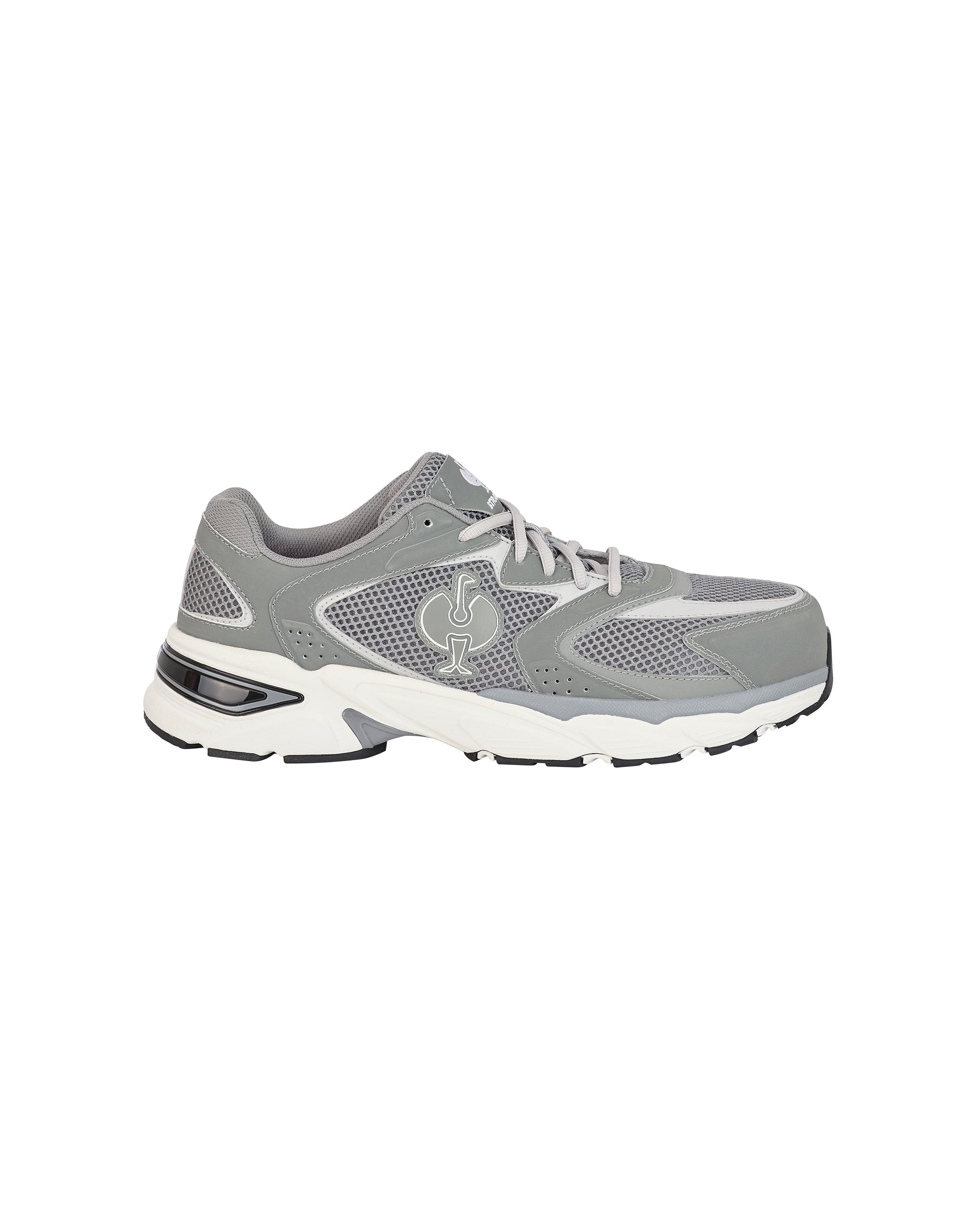 STRAUSS St. Louis Composite Toe Work Shoe in Pearl gray, side profile view