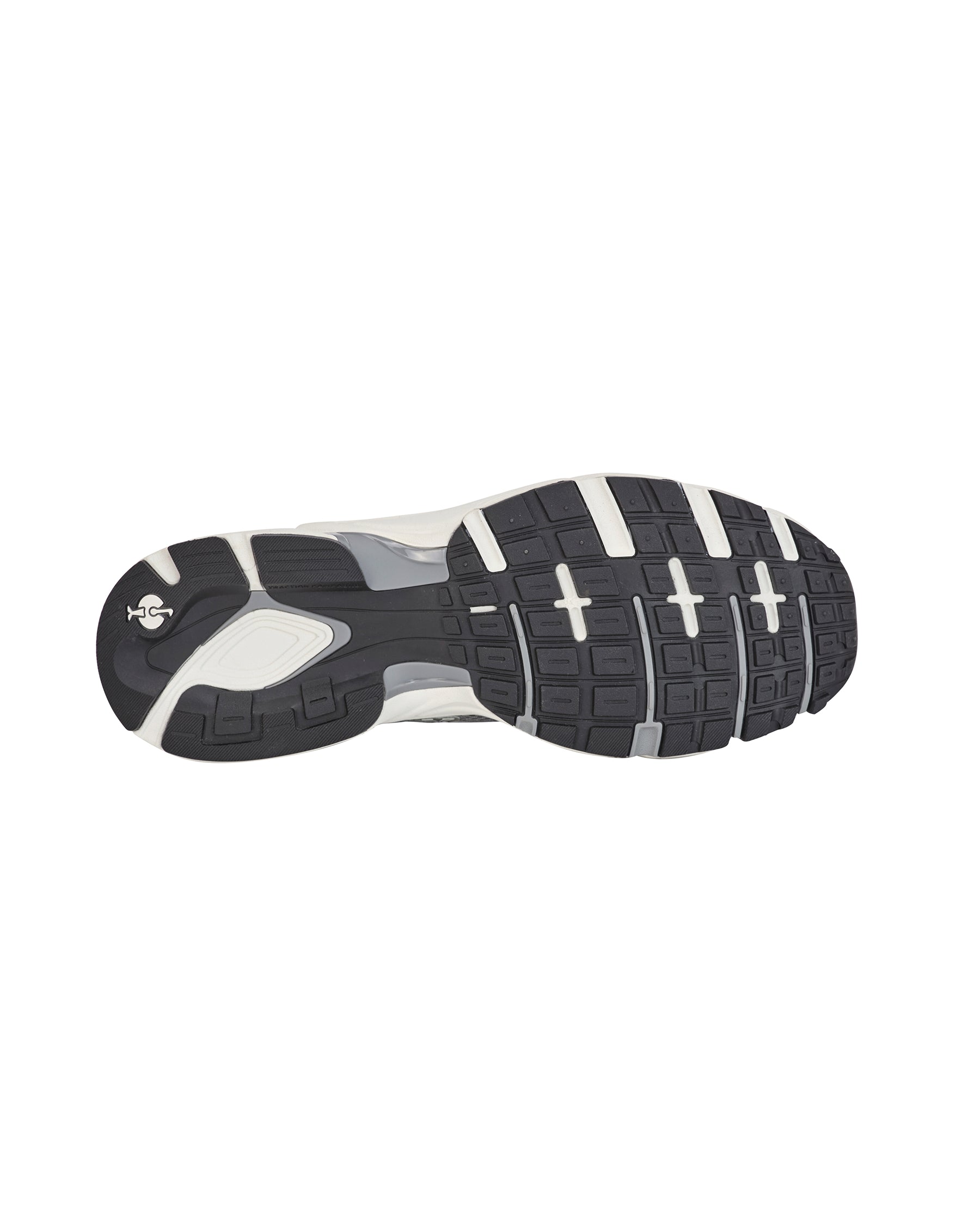 Outsole tread view of the STRAUSS St. Louis Composite Toe Work Shoe in Pearl gray
