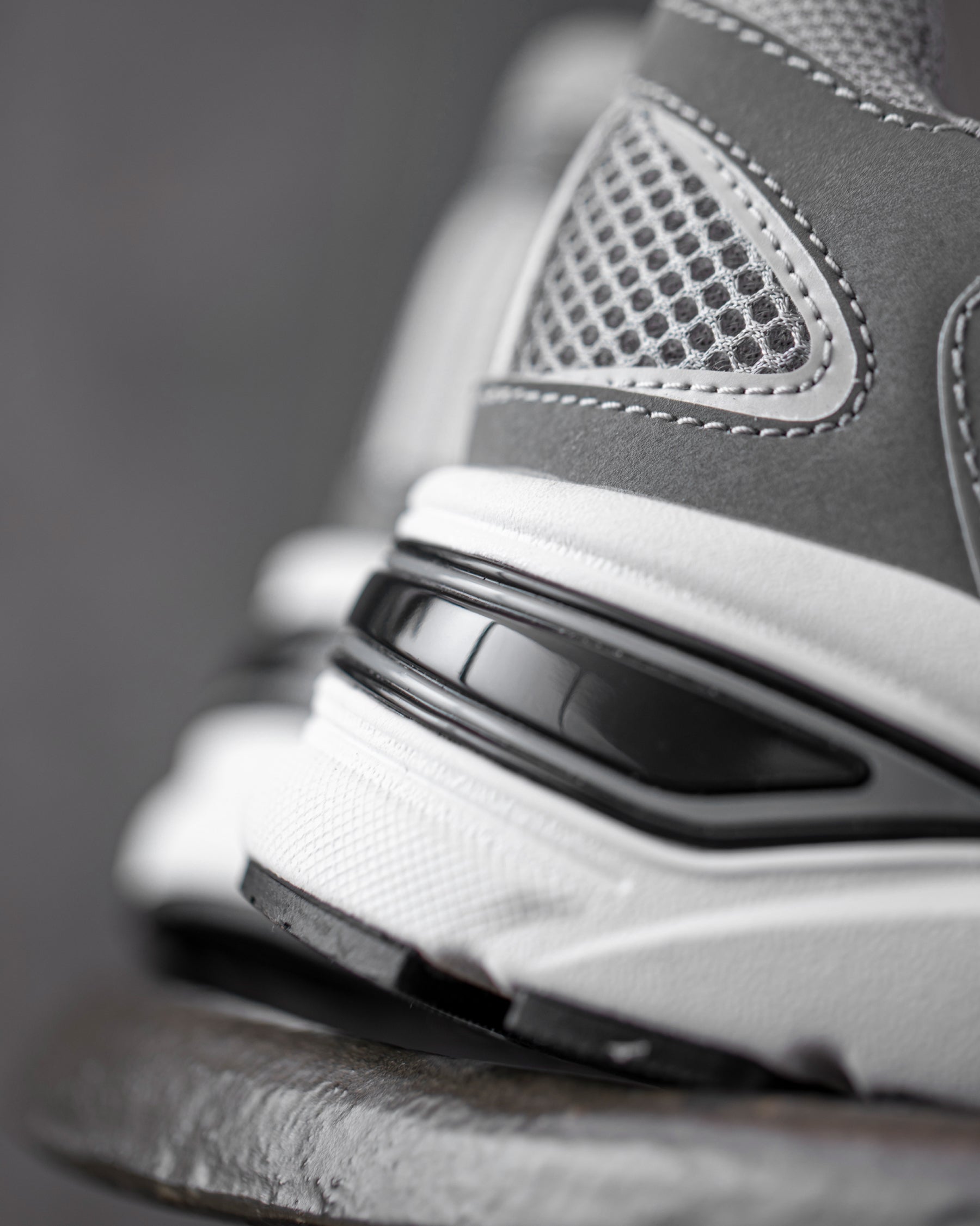 STRAUSS St. Louis Composite Toe Work Shoe in Pearl gray shown in use on the job