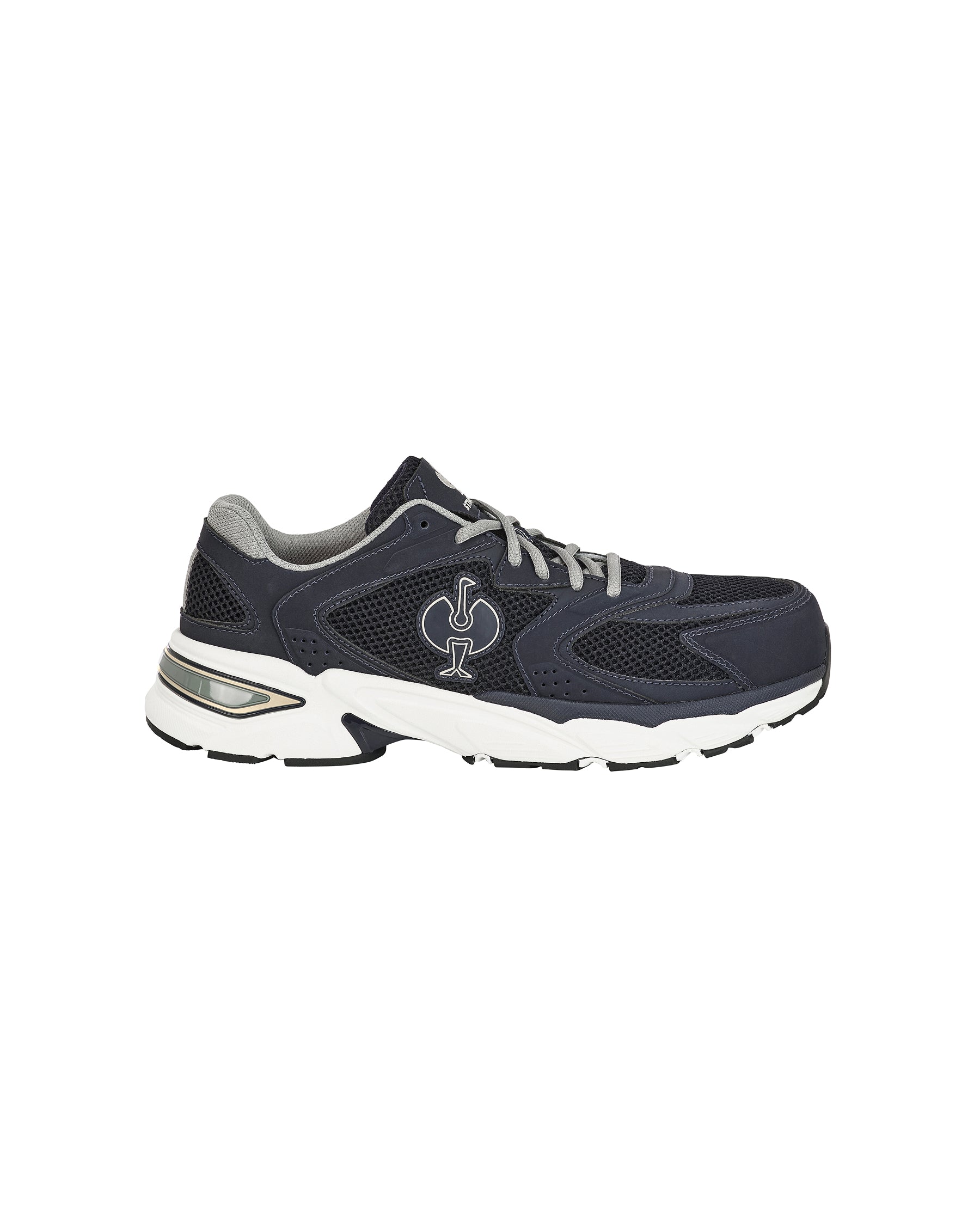 STRAUSS St. Louis Composite Toe Work Shoe in Nero blue, side profile view