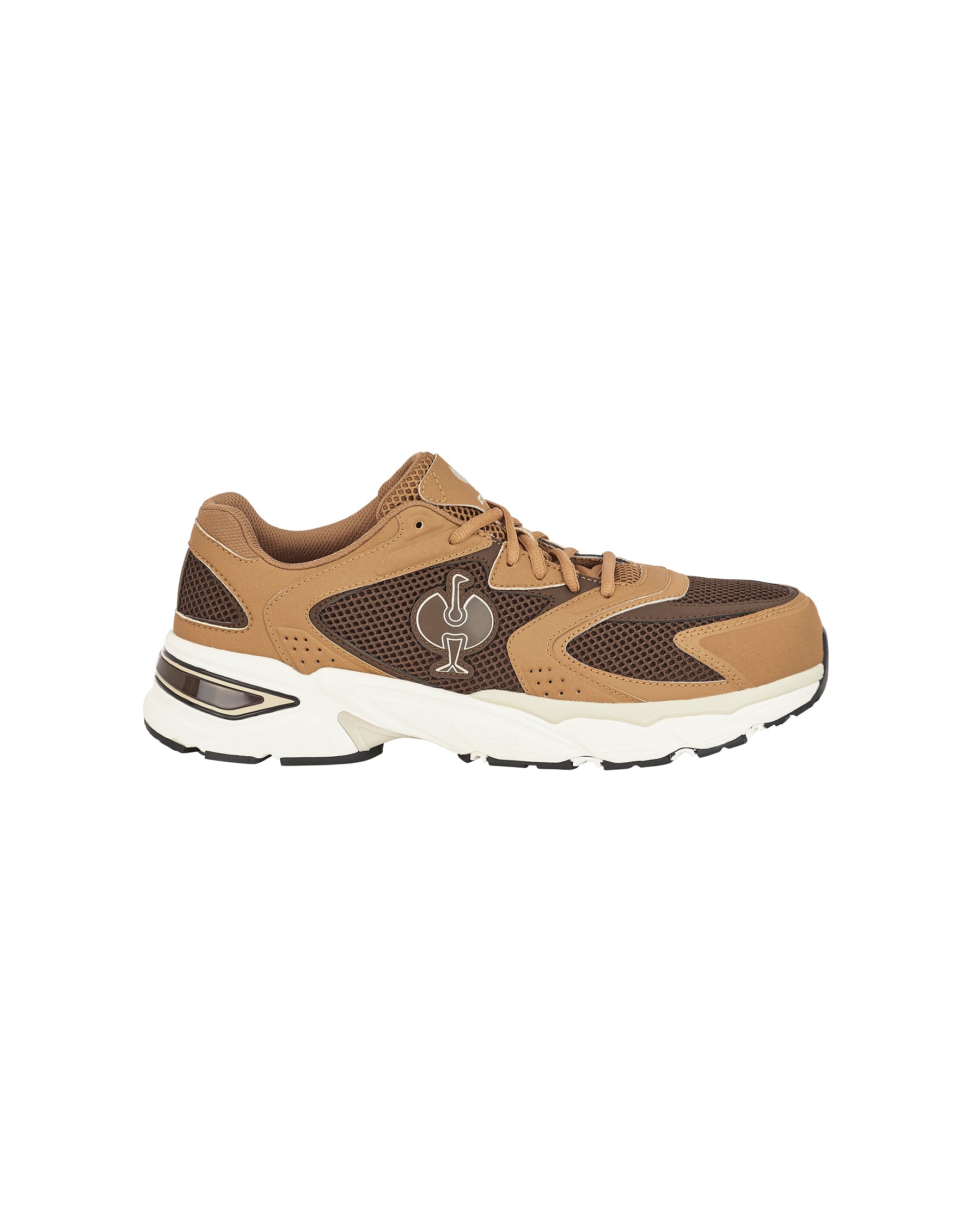 STRAUSS St. Louis Composite Toe Work Shoe in Almond brown, side profile view