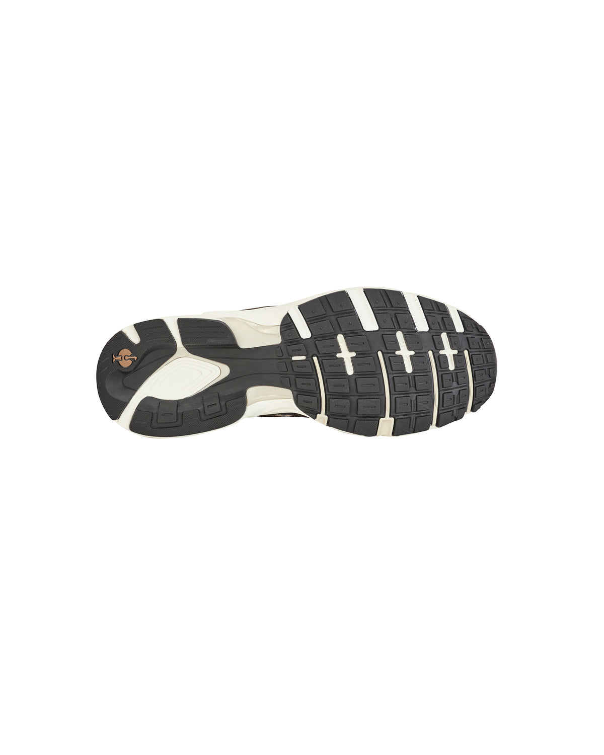 Outsole tread view of the STRAUSS St. Louis Composite Toe Work Shoe in Almond brown