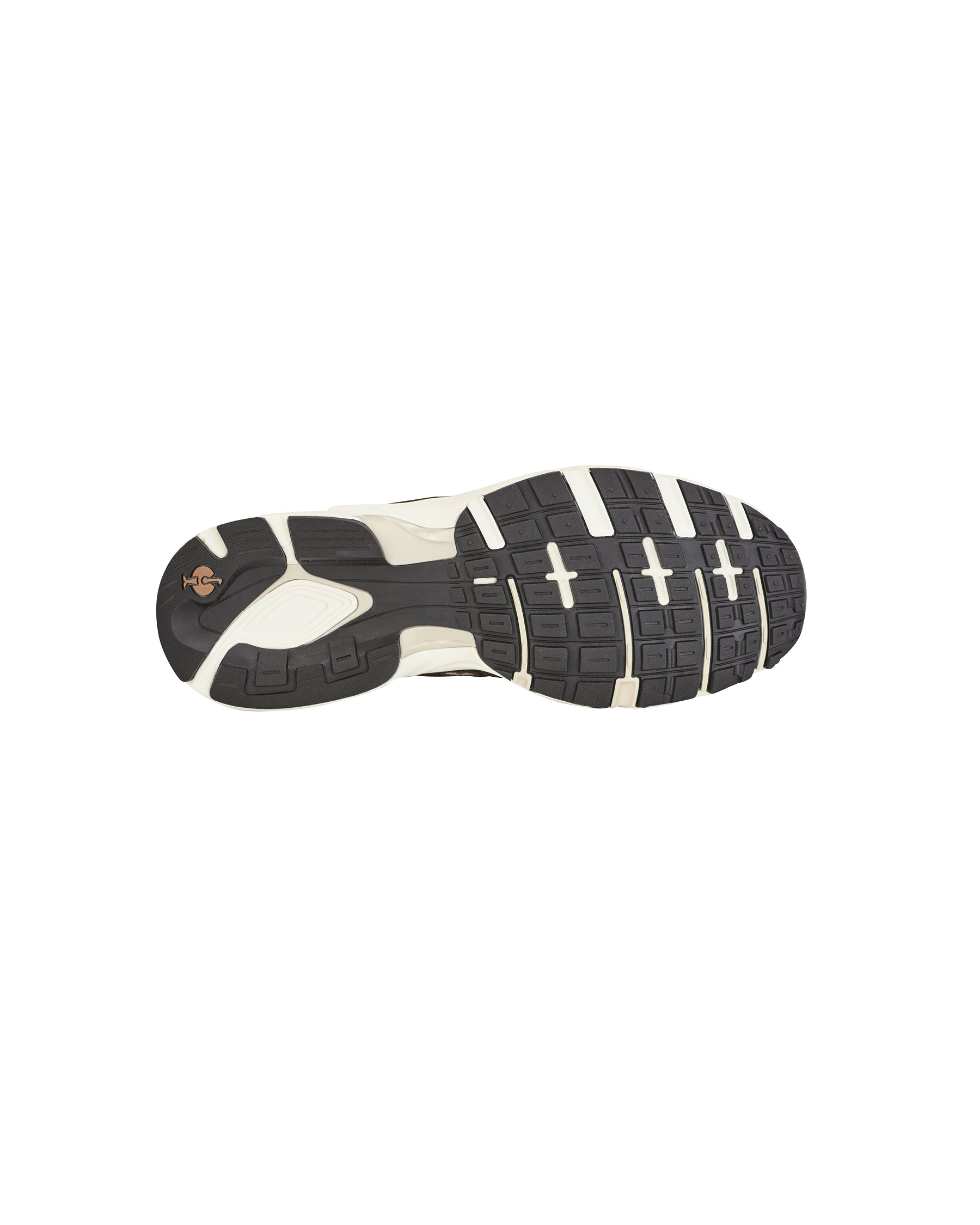 Outsole tread view of the STRAUSS St. Louis Composite Toe Work Shoe in Almond brown
