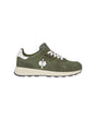 STRAUSS Canberra Steel Toe Work Shoe in Disguise green, side profile view