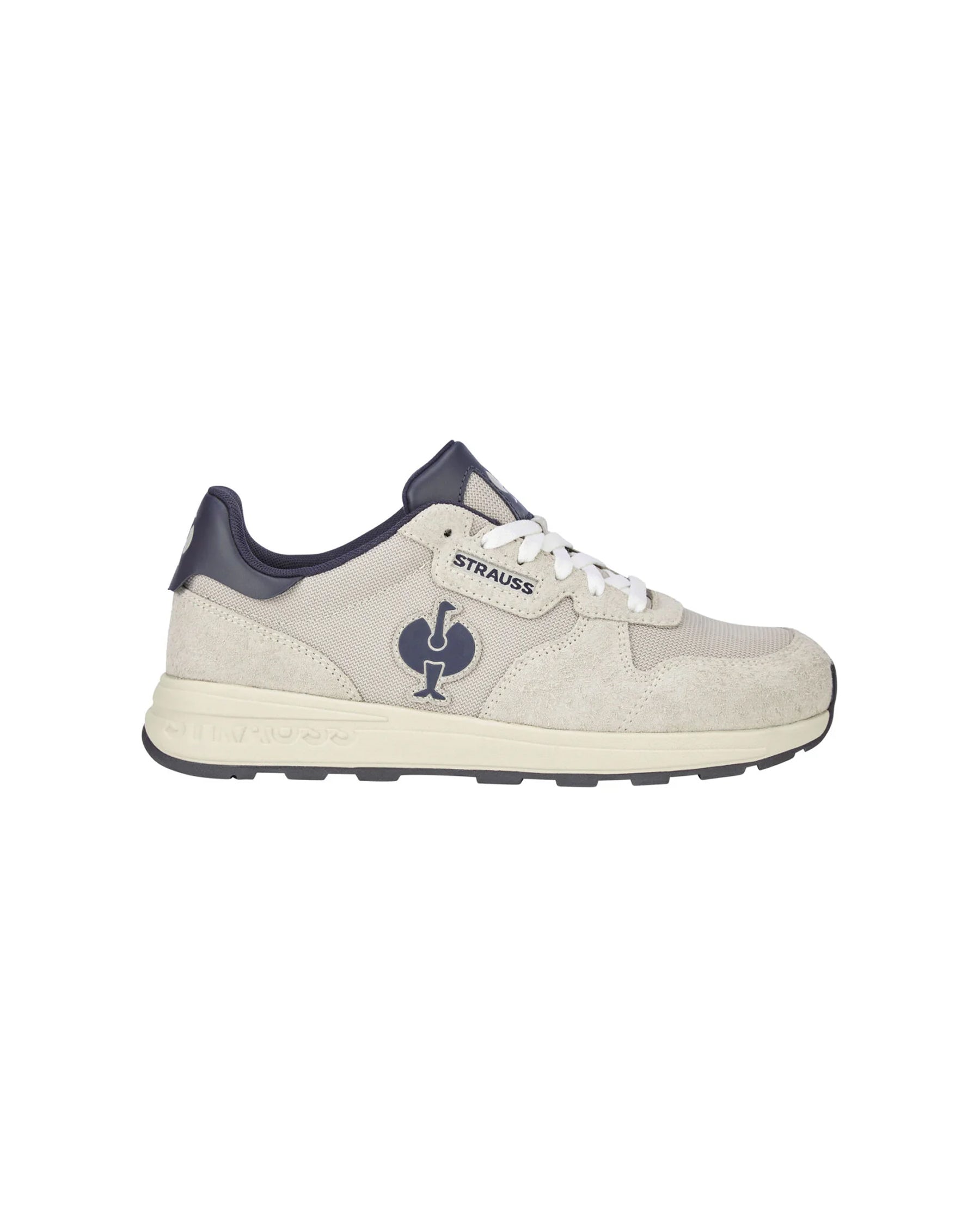 STRAUSS Canberra Steel Toe Work Shoe in Silver, side profile view