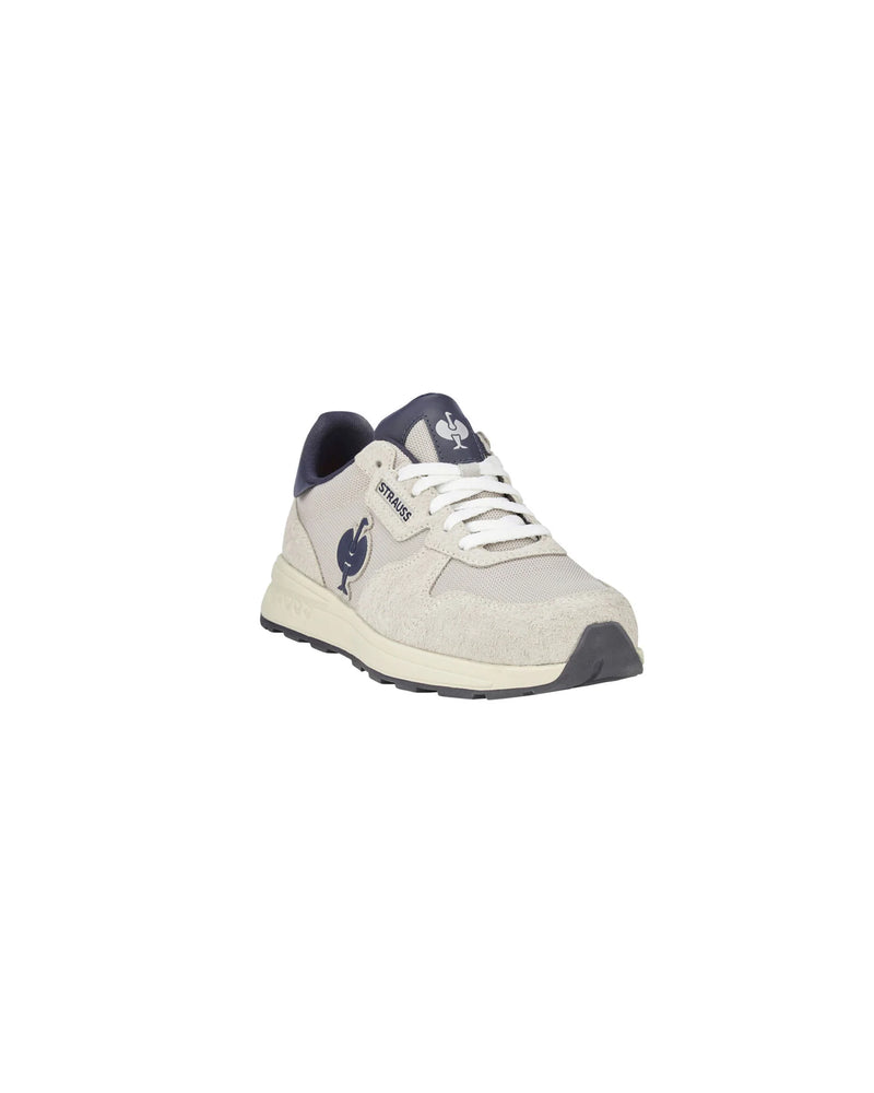STRAUSS Canberra Steel Toe Work Shoe in Silver, front three-quarter view