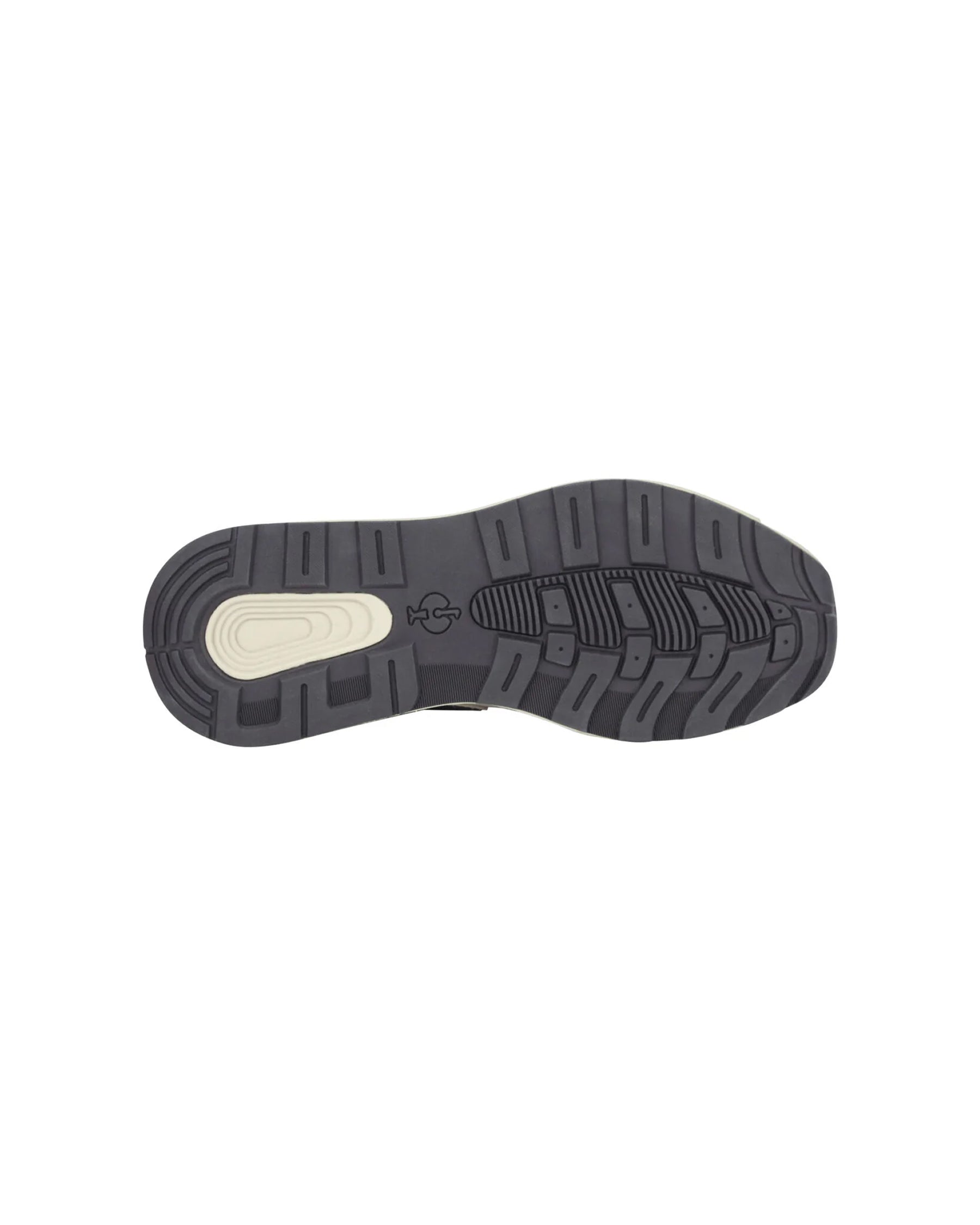 Outsole tread view of the STRAUSS Canberra Steel Toe Work Shoe in Silver