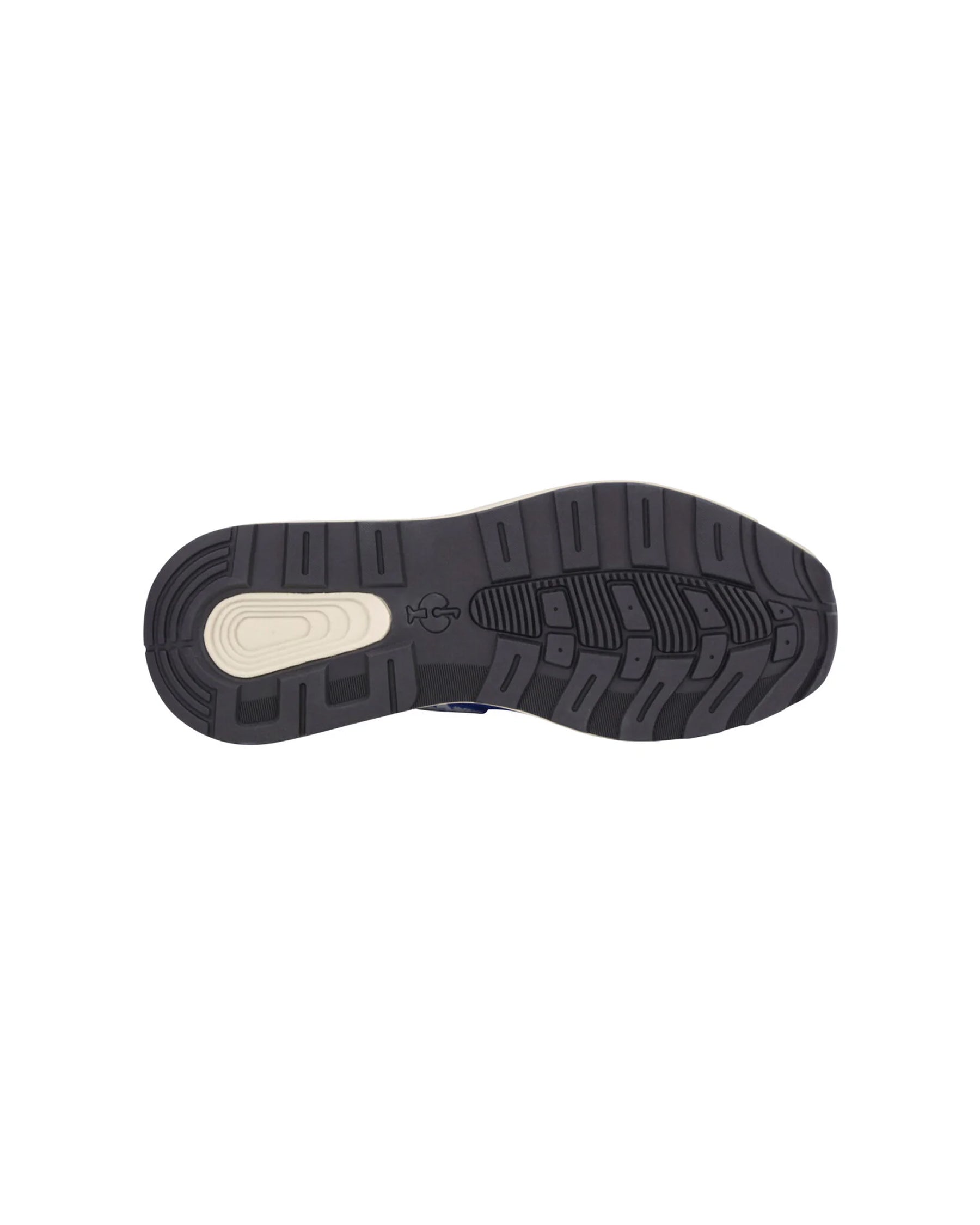 Outsole tread view of the STRAUSS Canberra Steel Toe Work Shoe in Gentian blue