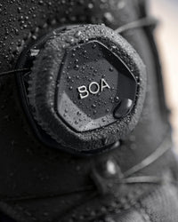 Close-up of the Black Murcia 6-inch Steel Toe Work Boot upper
