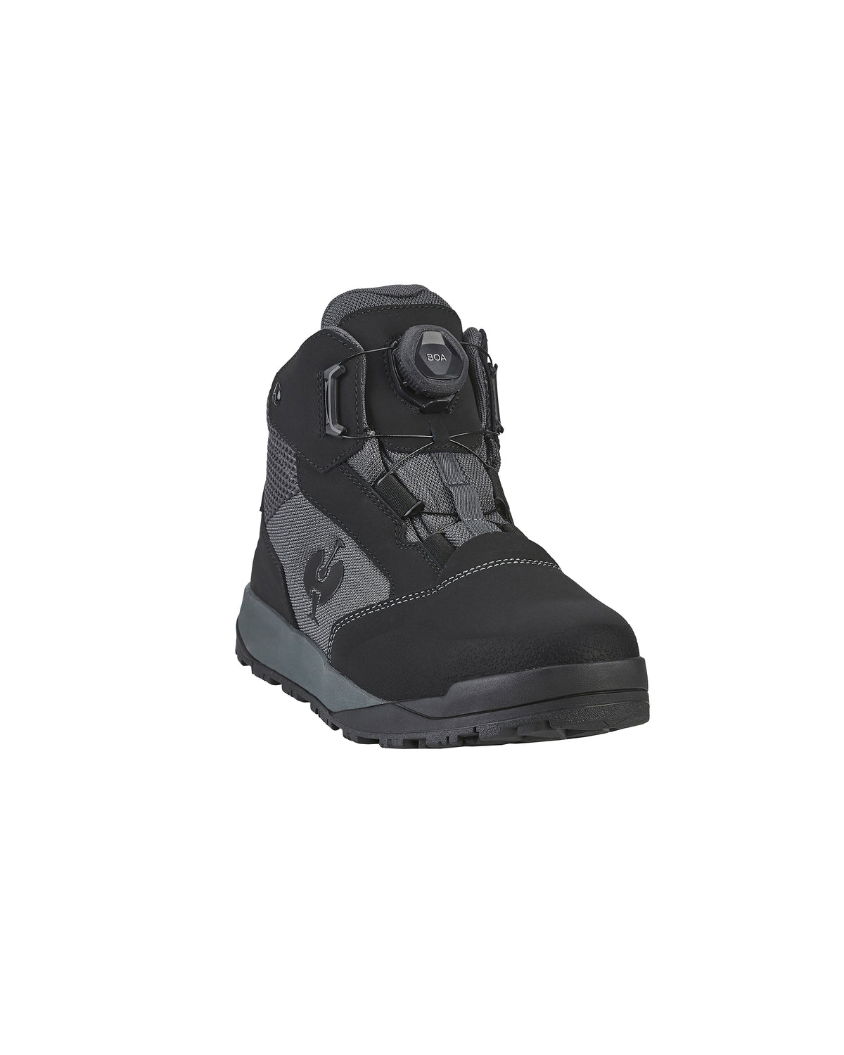 STRAUSS Murcia 6-inch Steel Toe Work Boot in Carbon gray and Black, front three-quarter view